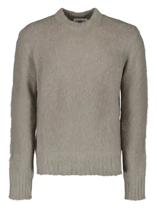 brushed crew-neck jumper