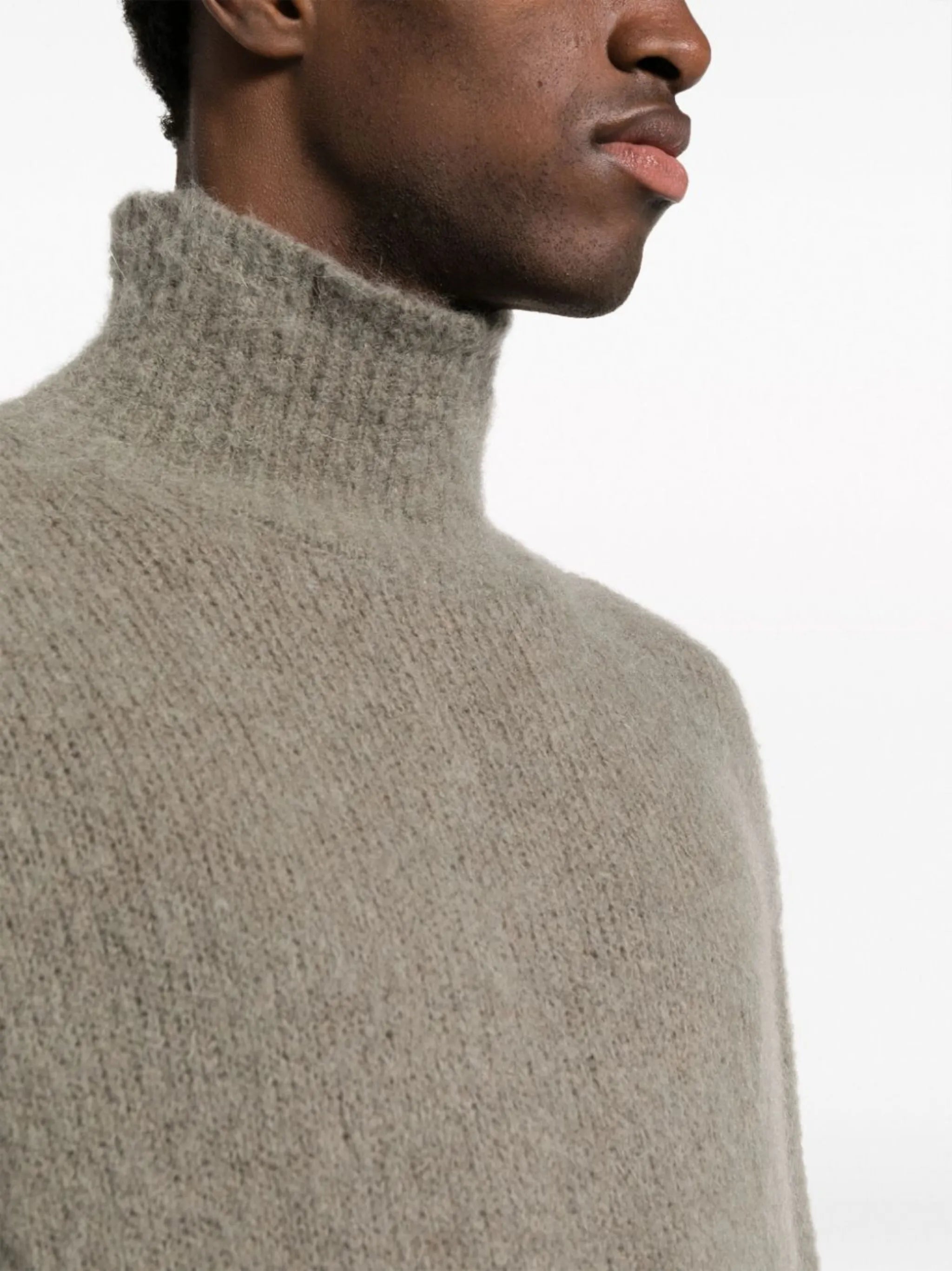 high-neck brushed-effect jumper