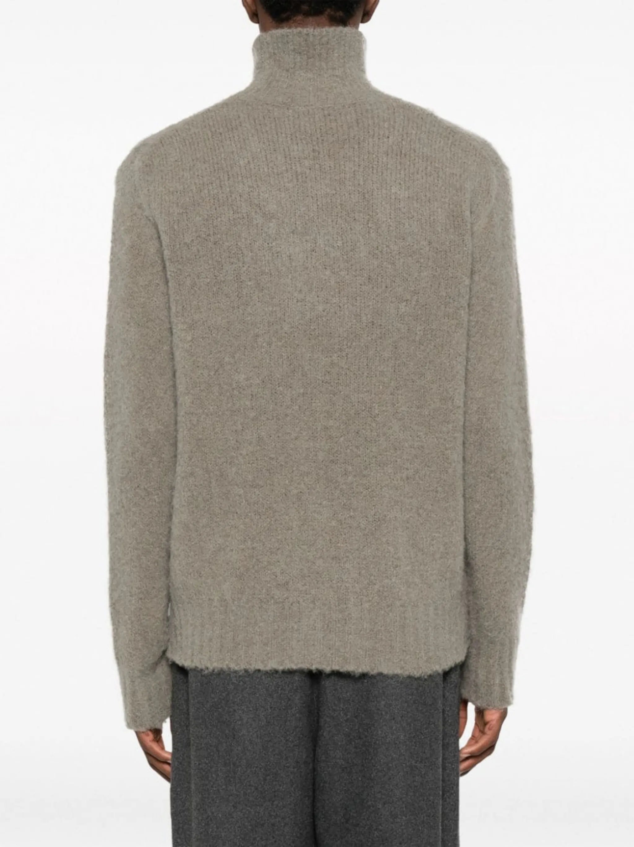 high-neck brushed-effect jumper