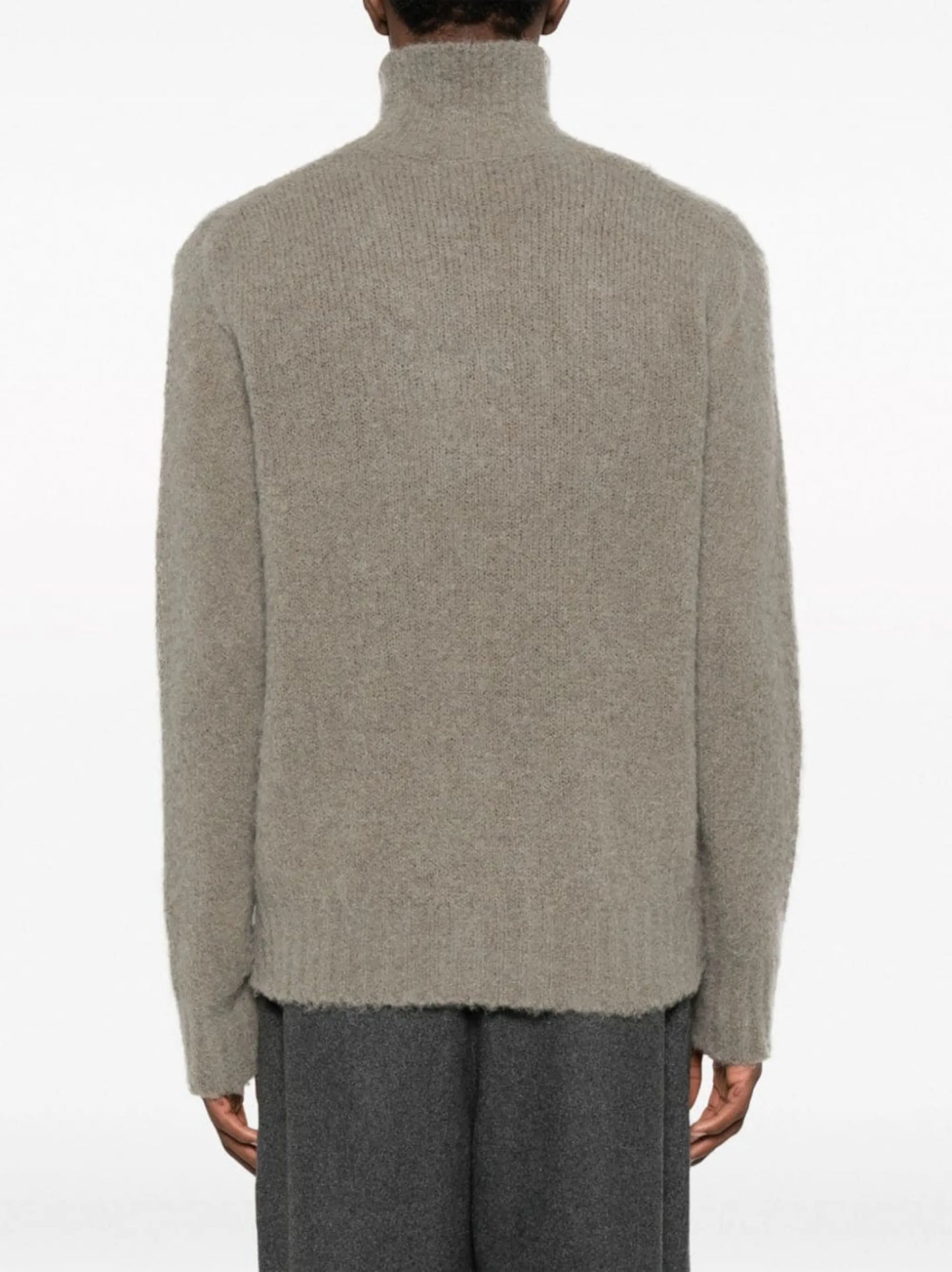 high-neck brushed-effect jumper