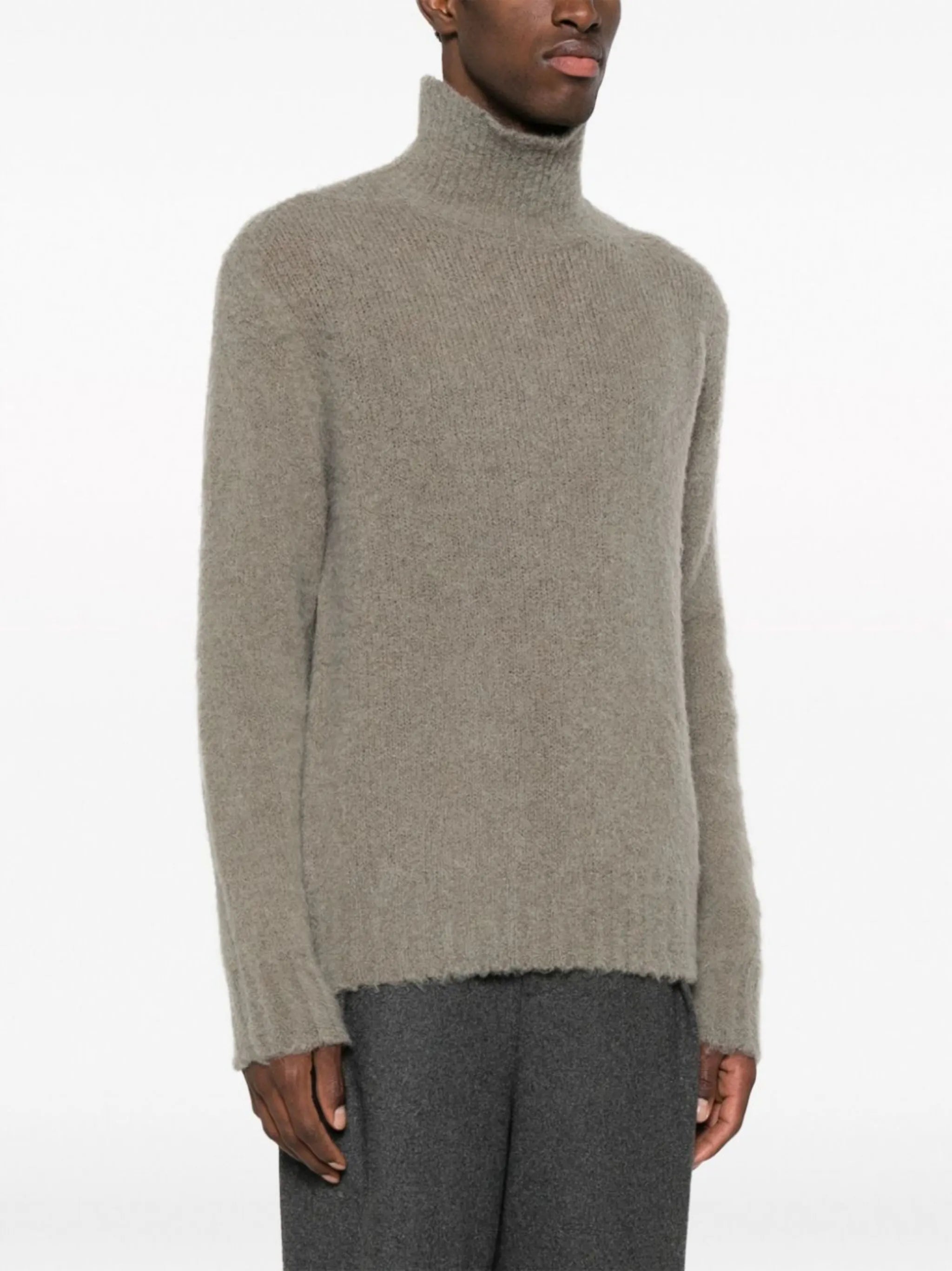 high-neck brushed-effect jumper