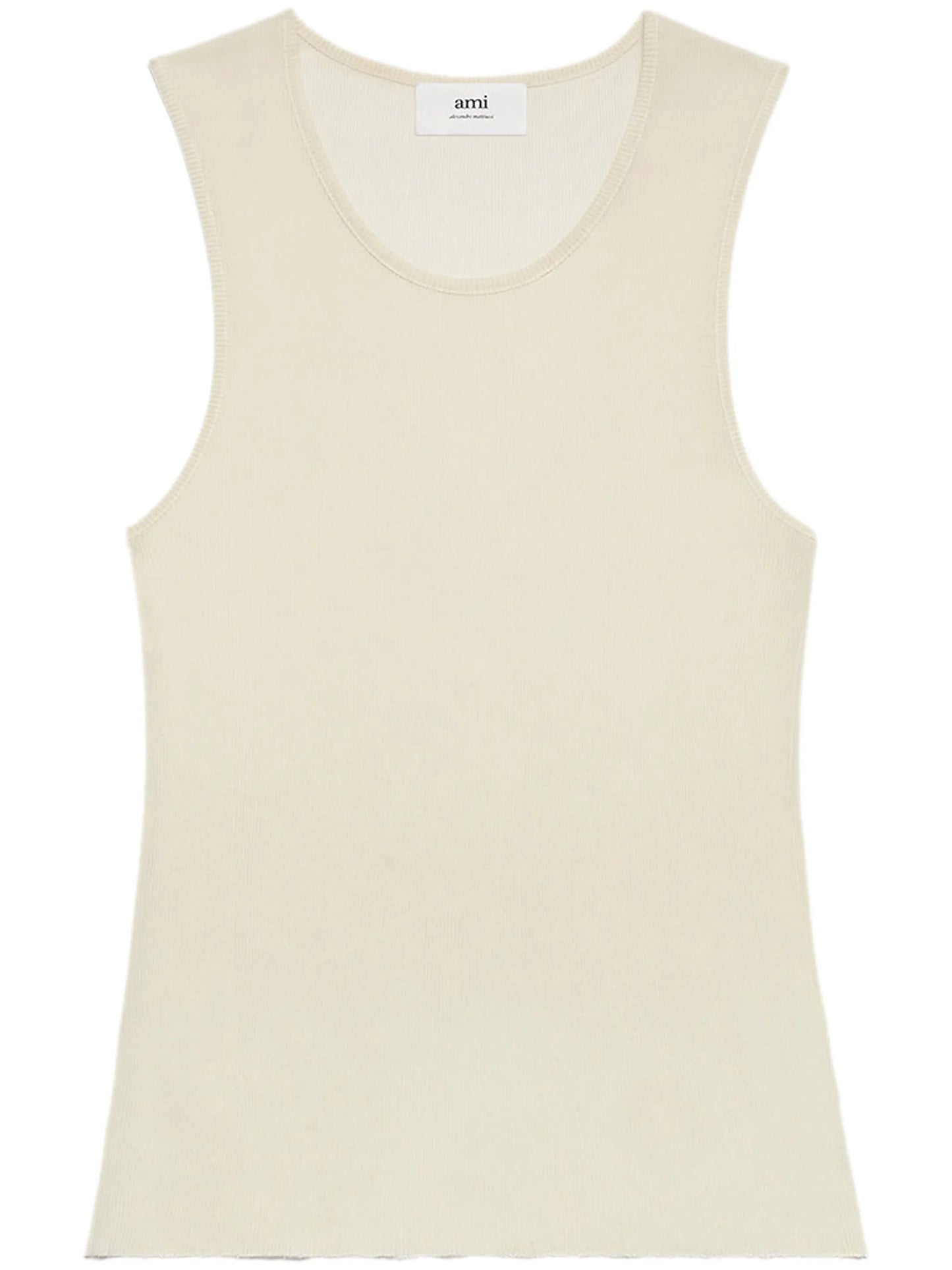 round-neck ribbed-trim tank top