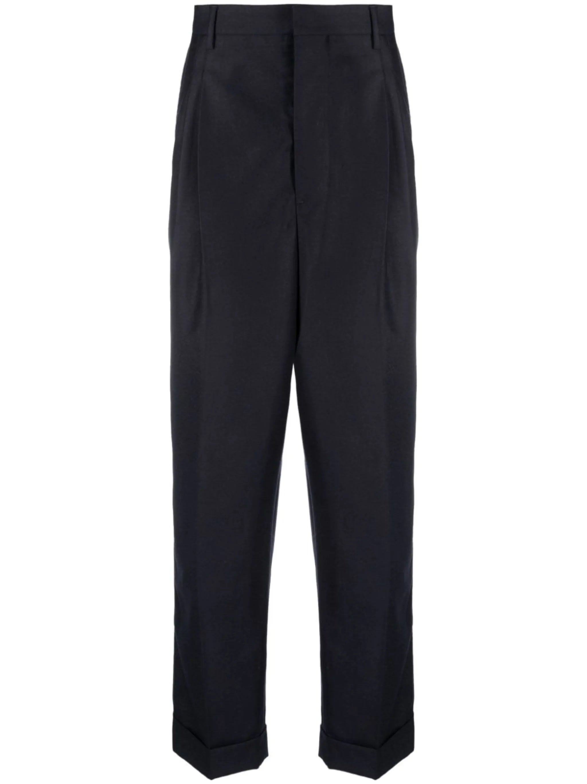 pleated tapered trousers