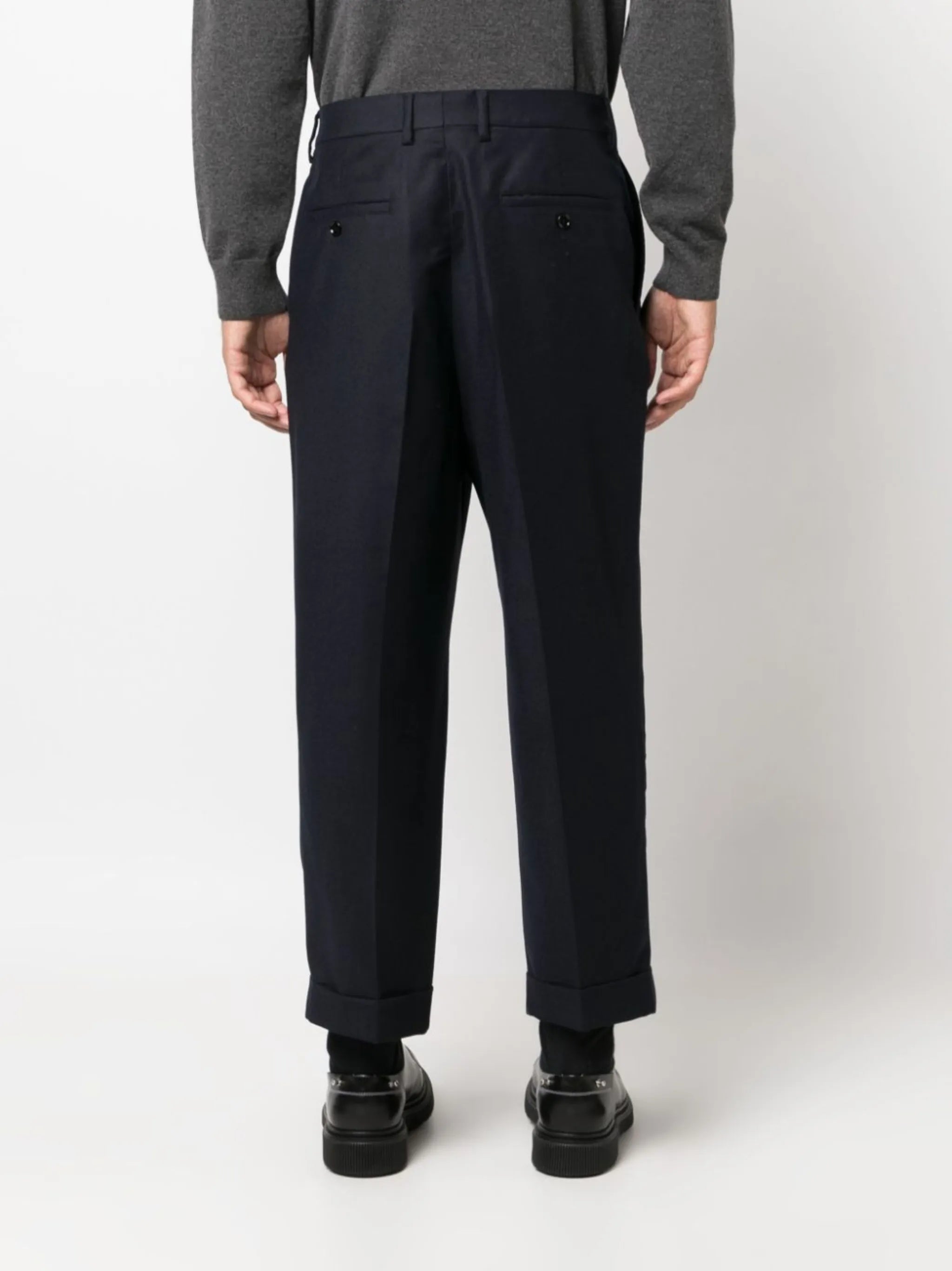 pleated tapered trousers