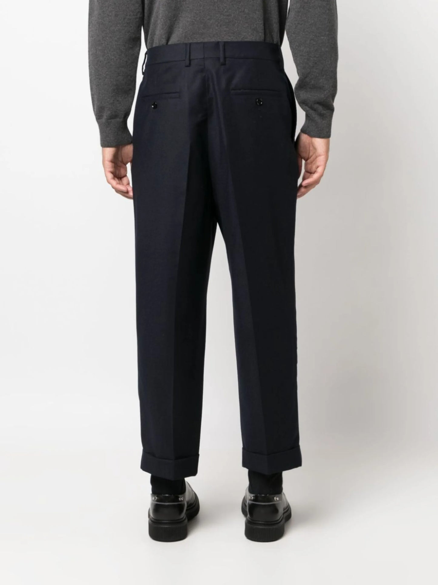 pleated tapered trousers
