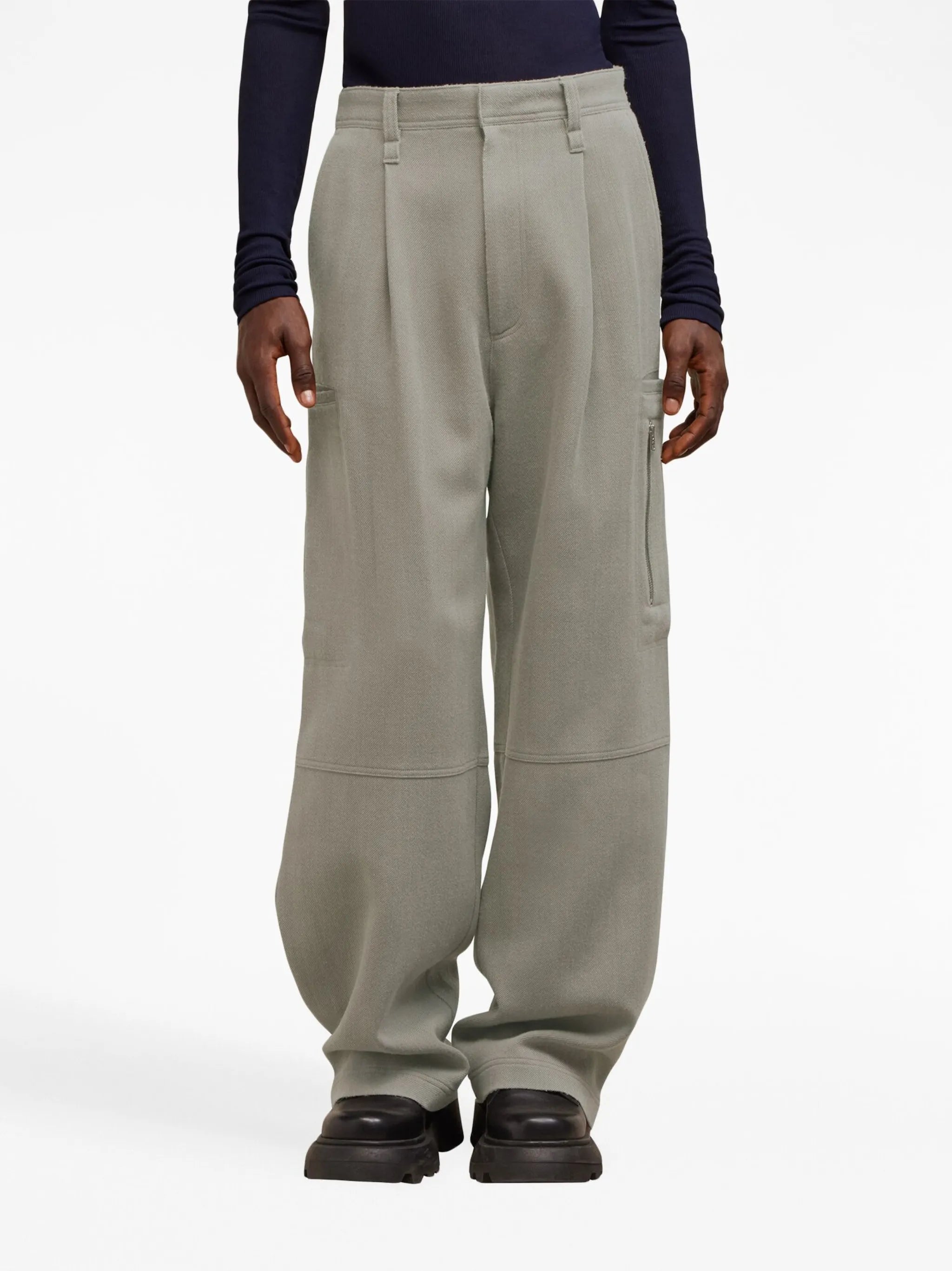 wide-leg virgin-wool trousers