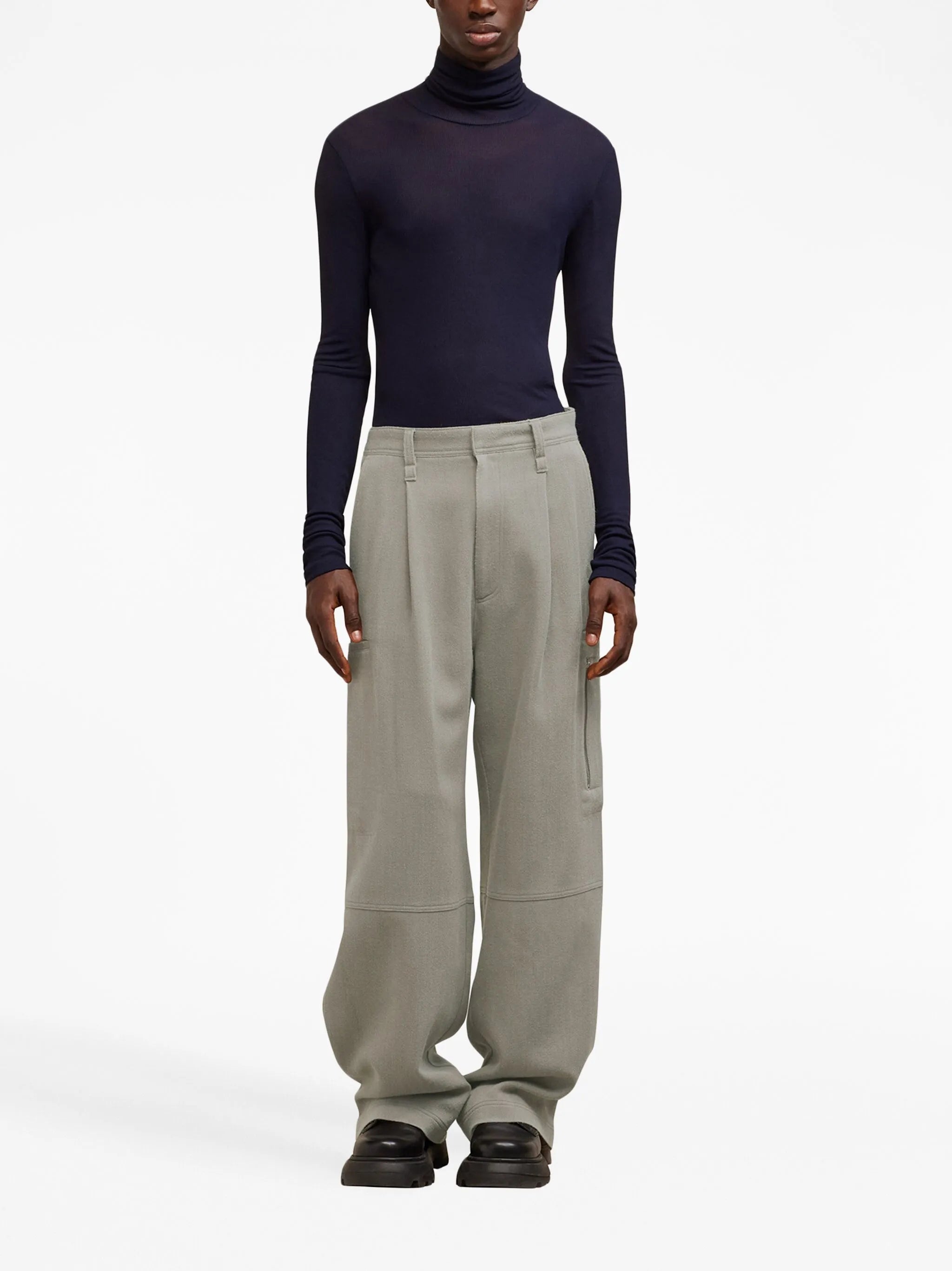 wide-leg virgin-wool trousers