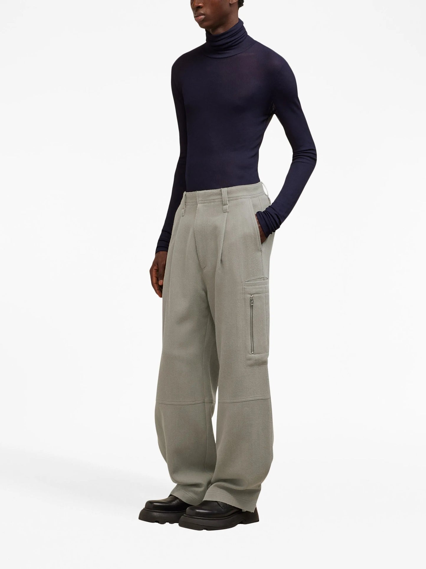 wide-leg virgin-wool trousers