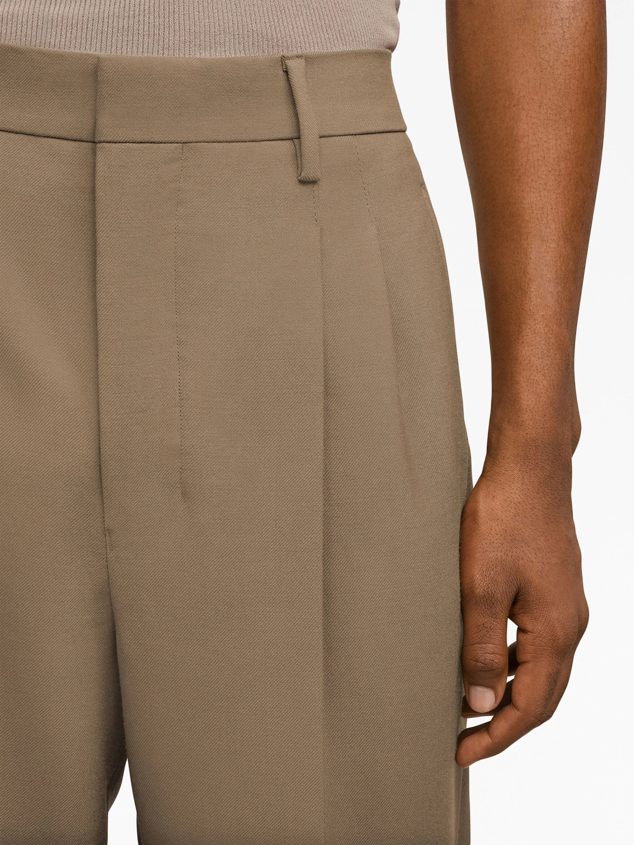 wide-leg wool trousers