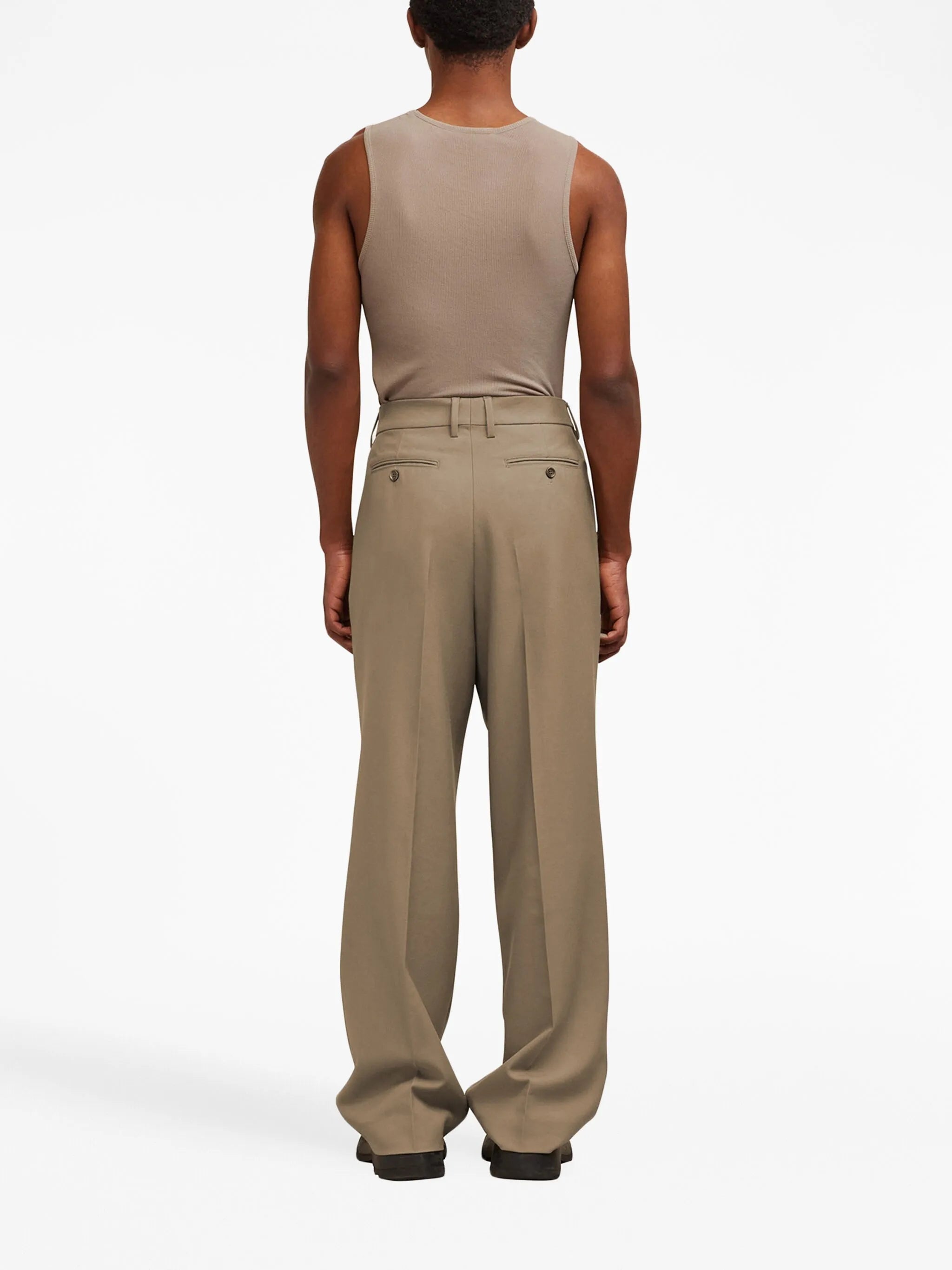 wide-leg wool trousers