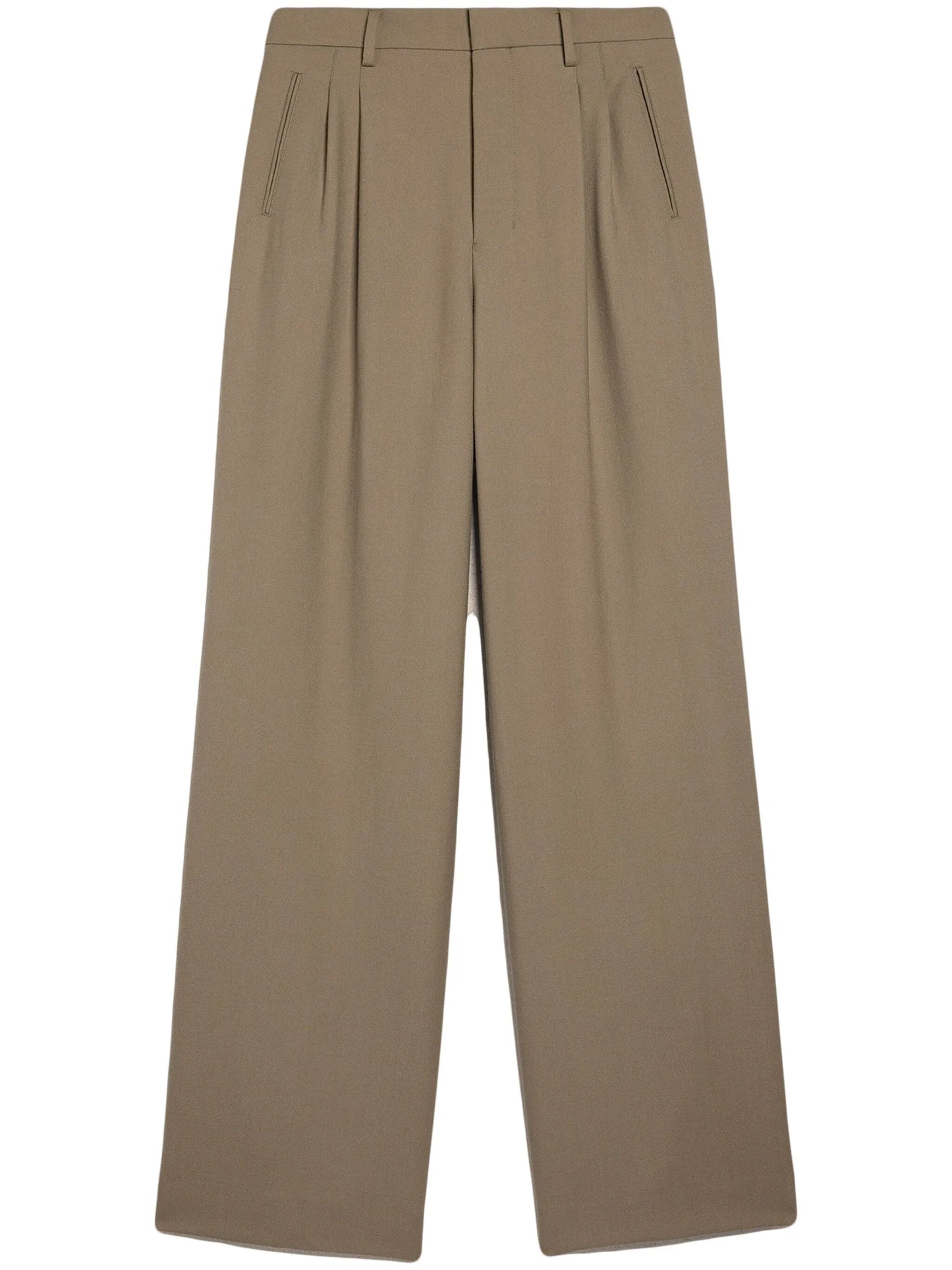 wide-leg wool trousers