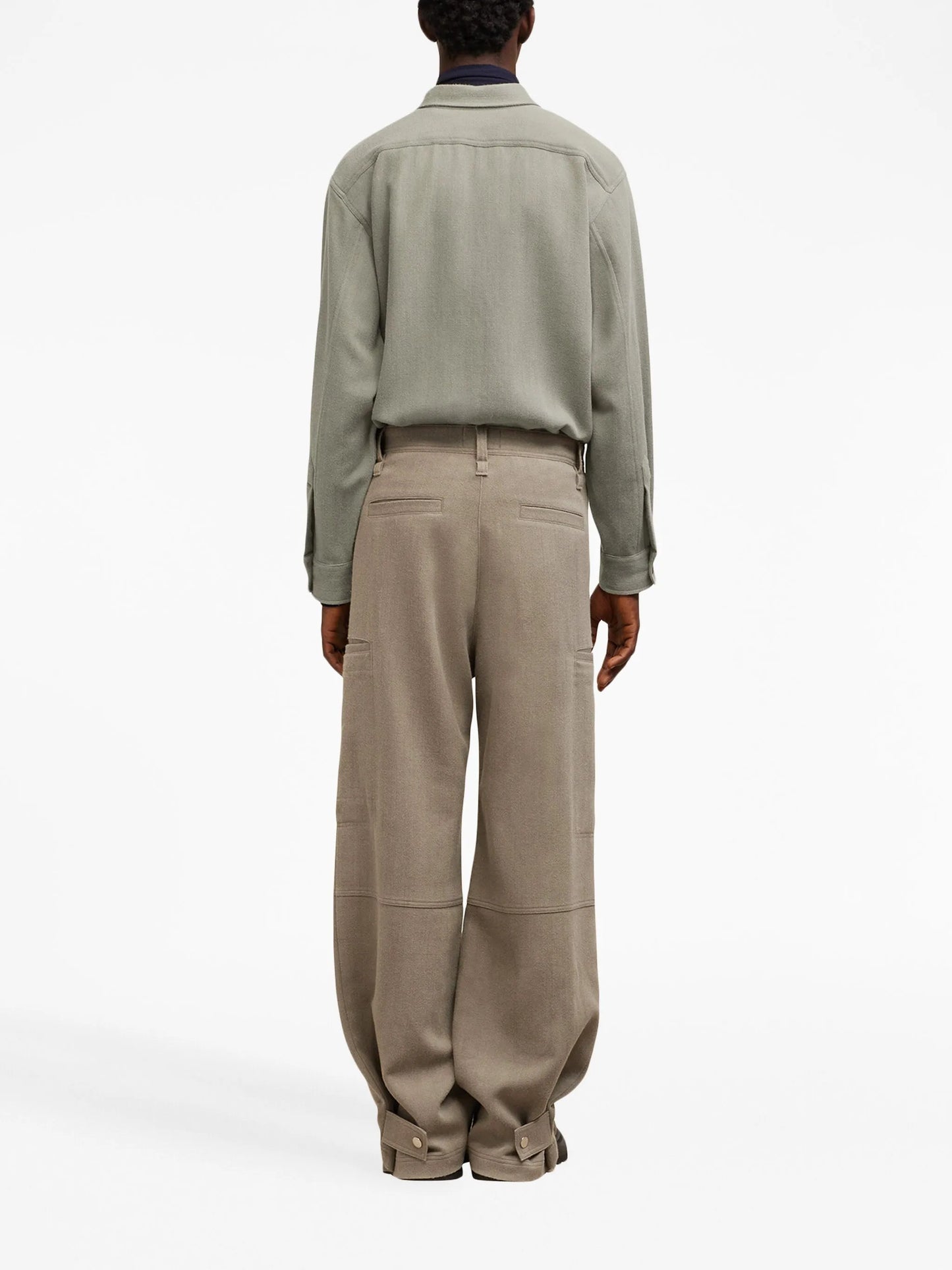 pointed-collar wool shirt jacket