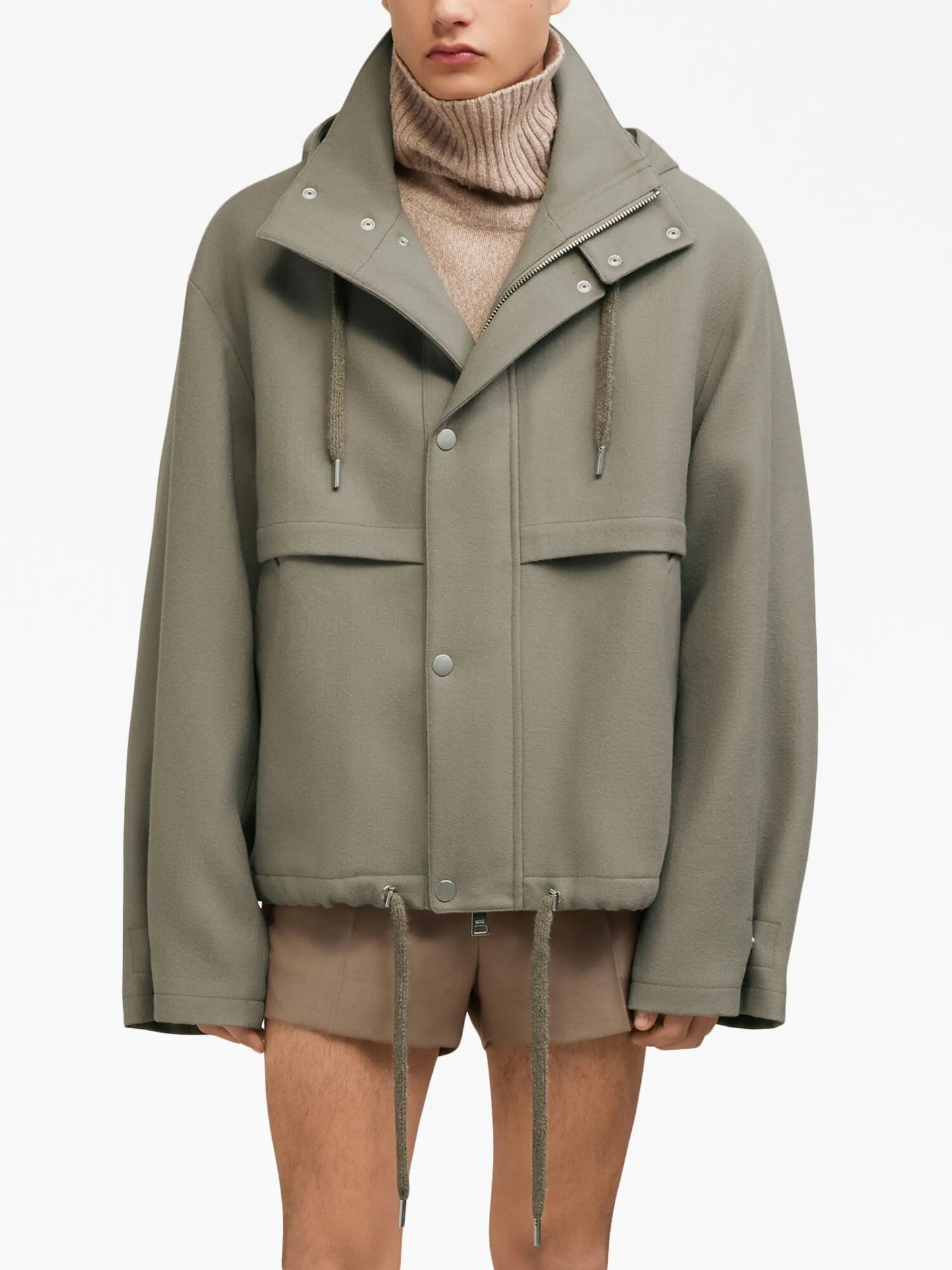 logo-patch wool jacket