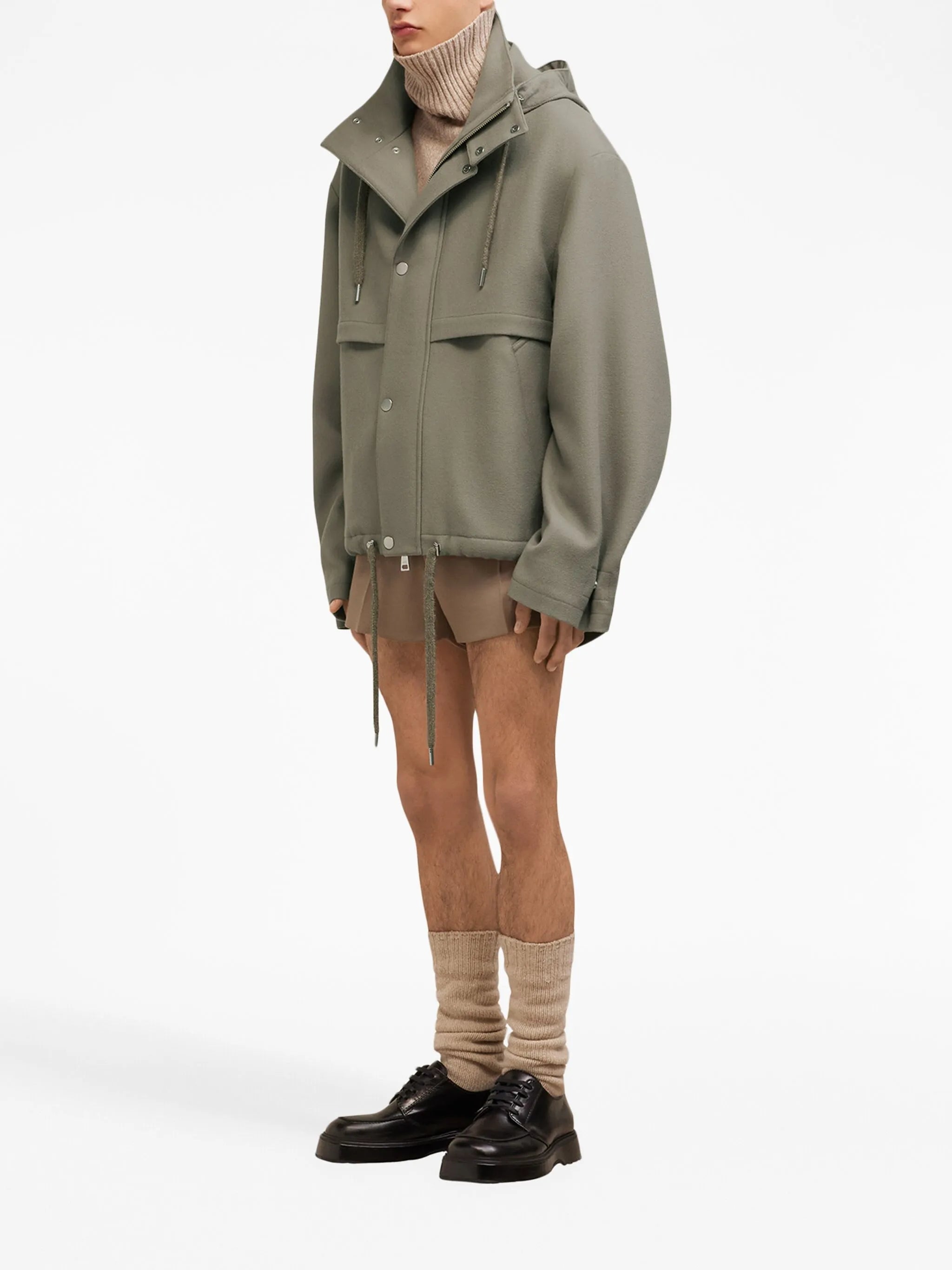 logo-patch wool jacket