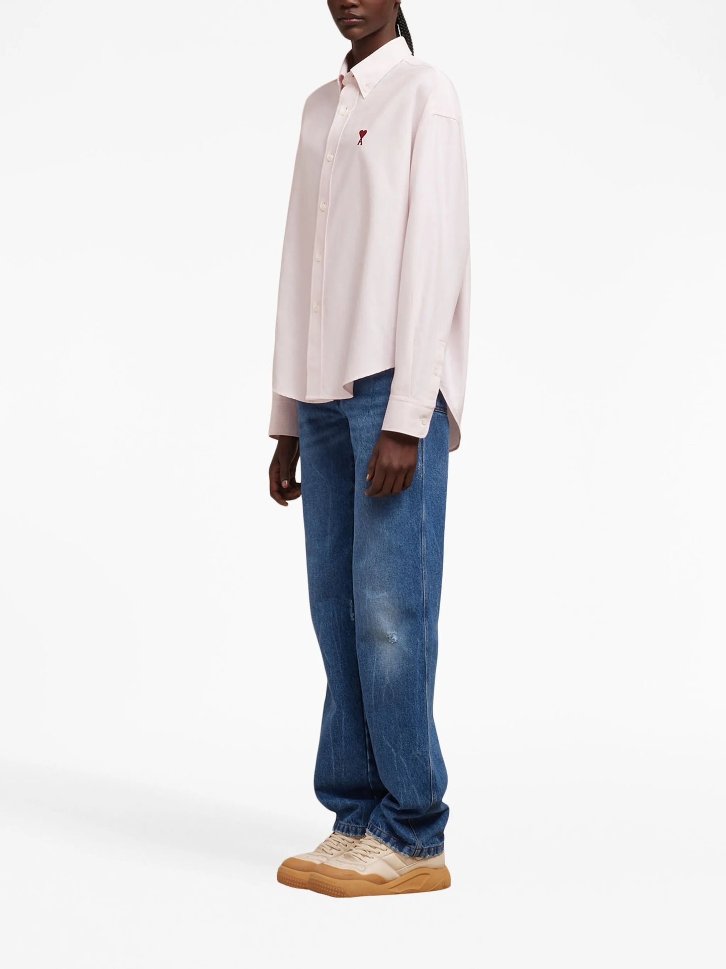 logo-embroidered pocket cotton shirt