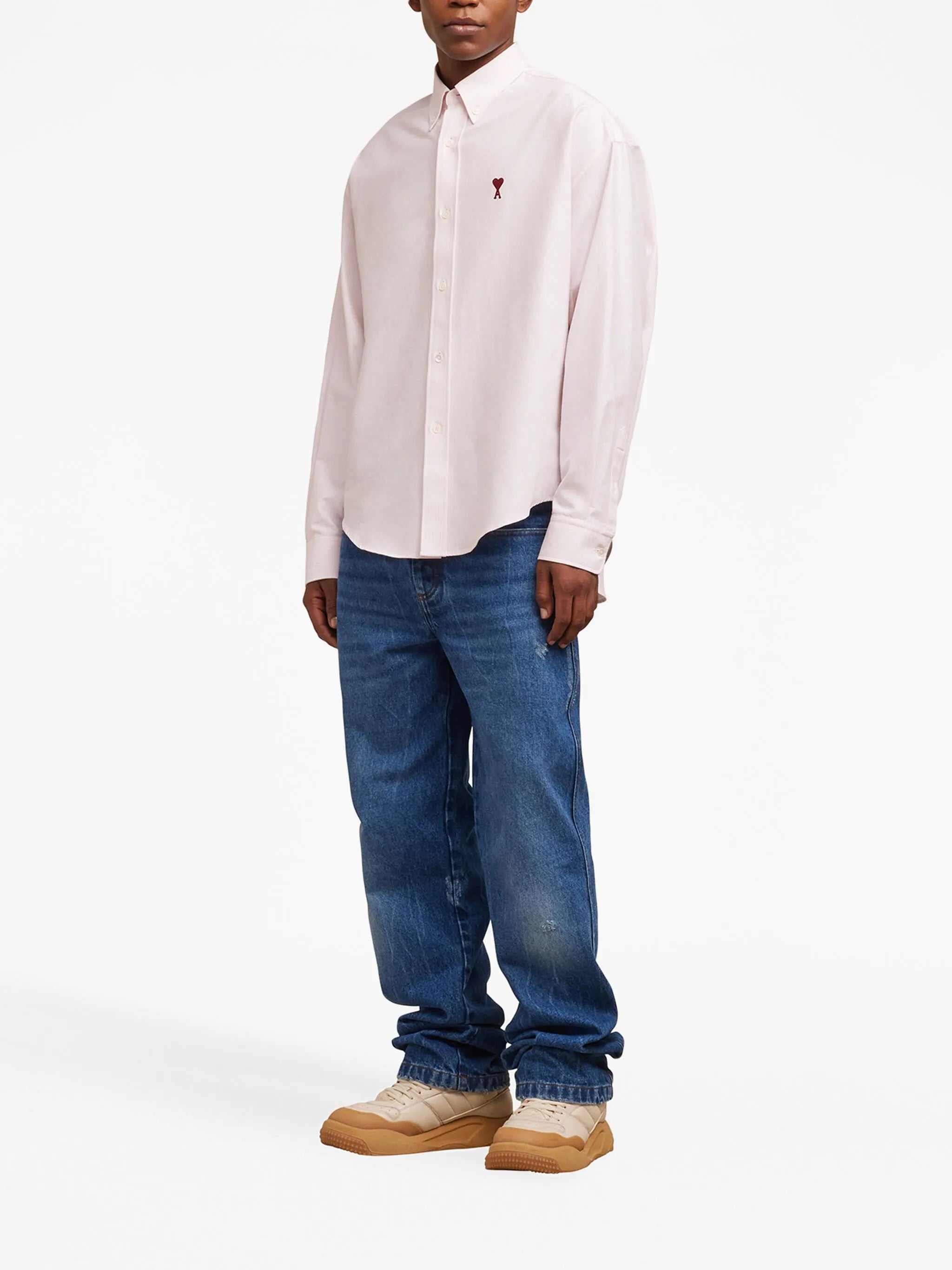 logo-embroidered pocket cotton shirt
