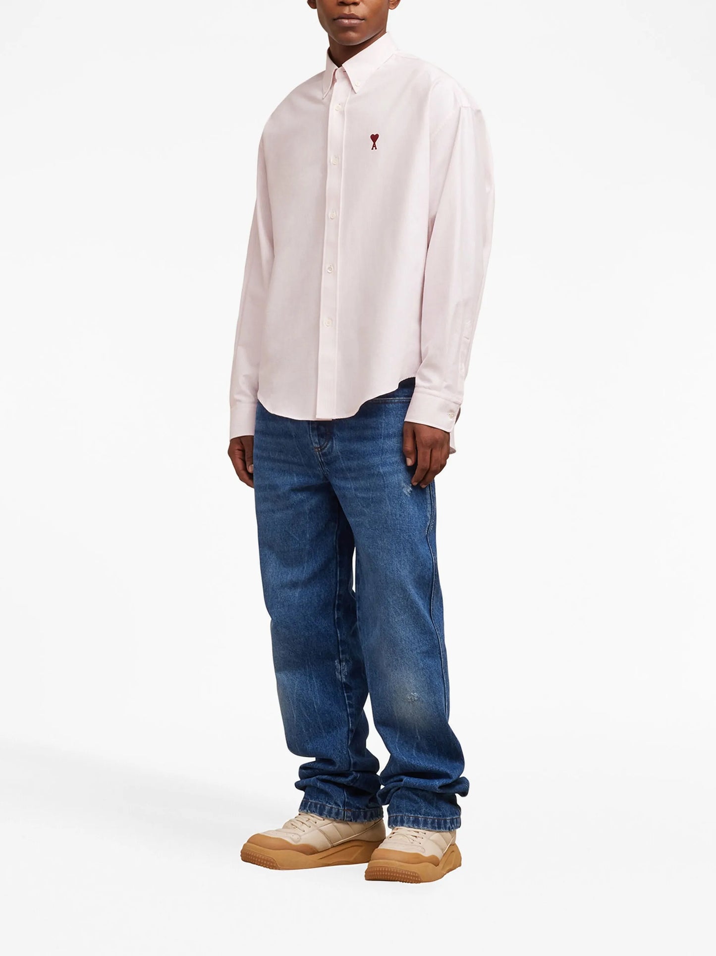 logo-embroidered pocket cotton shirt