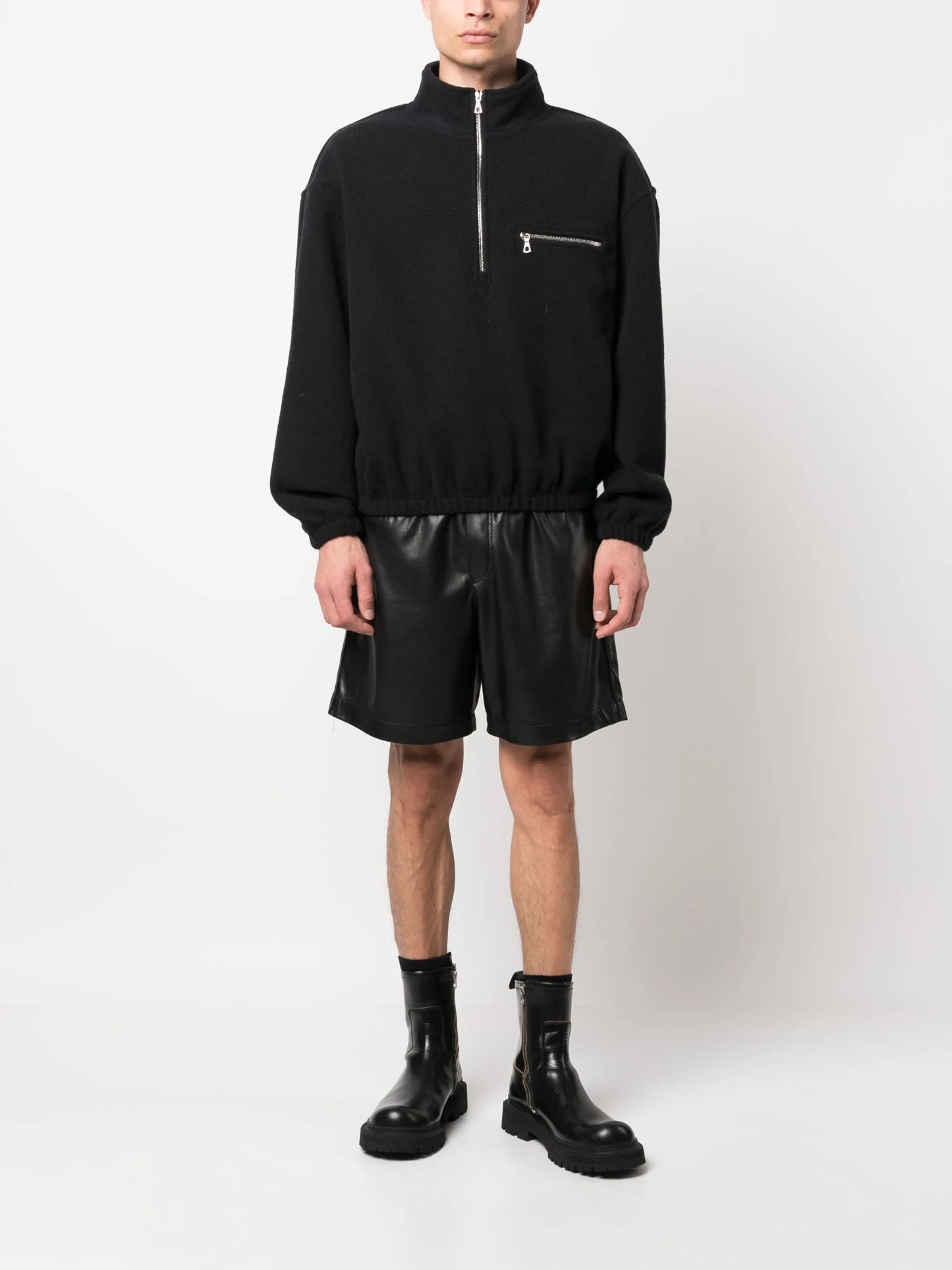 high-neck zip-up jacket