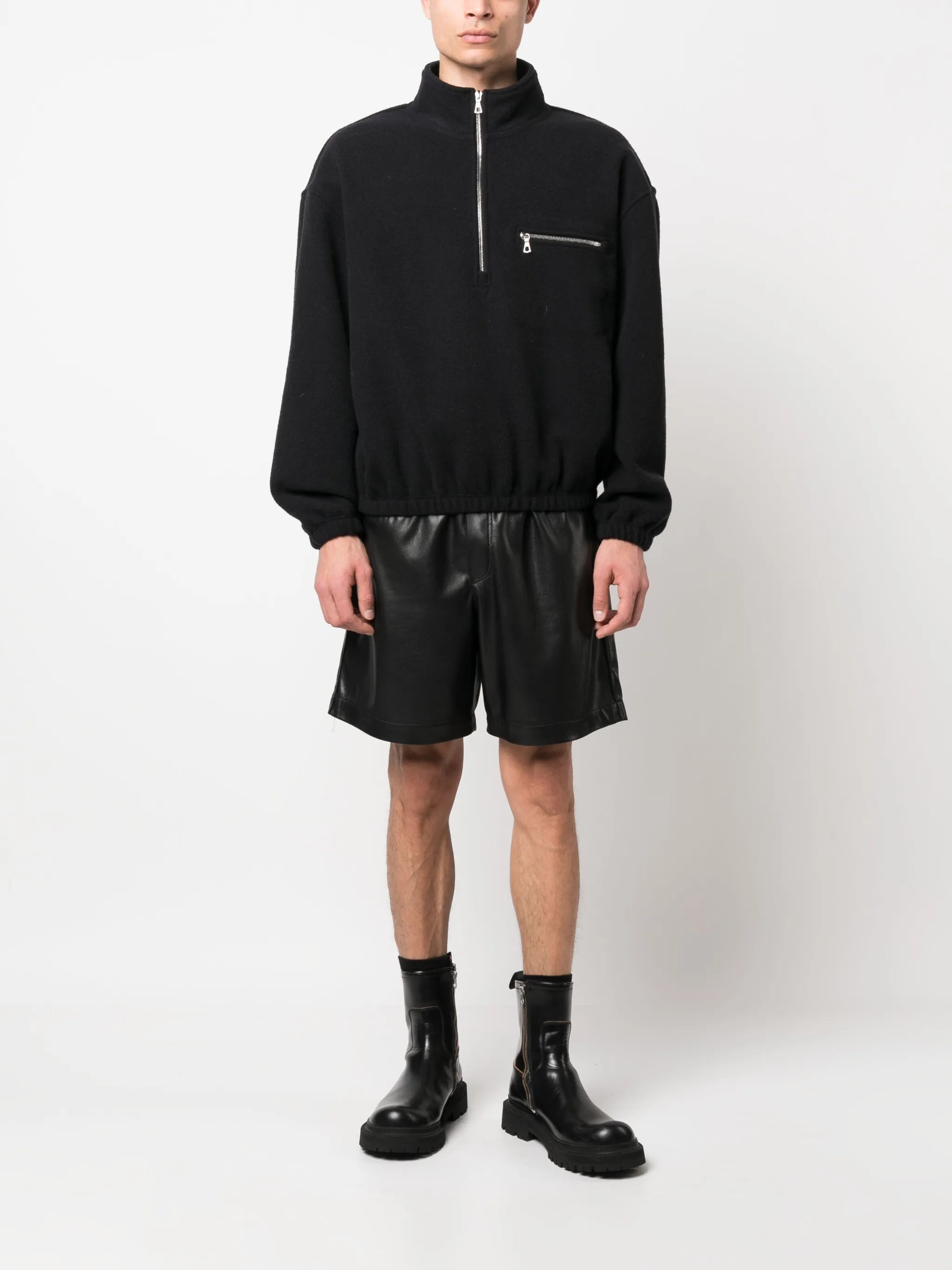 high-neck zip-up jacket