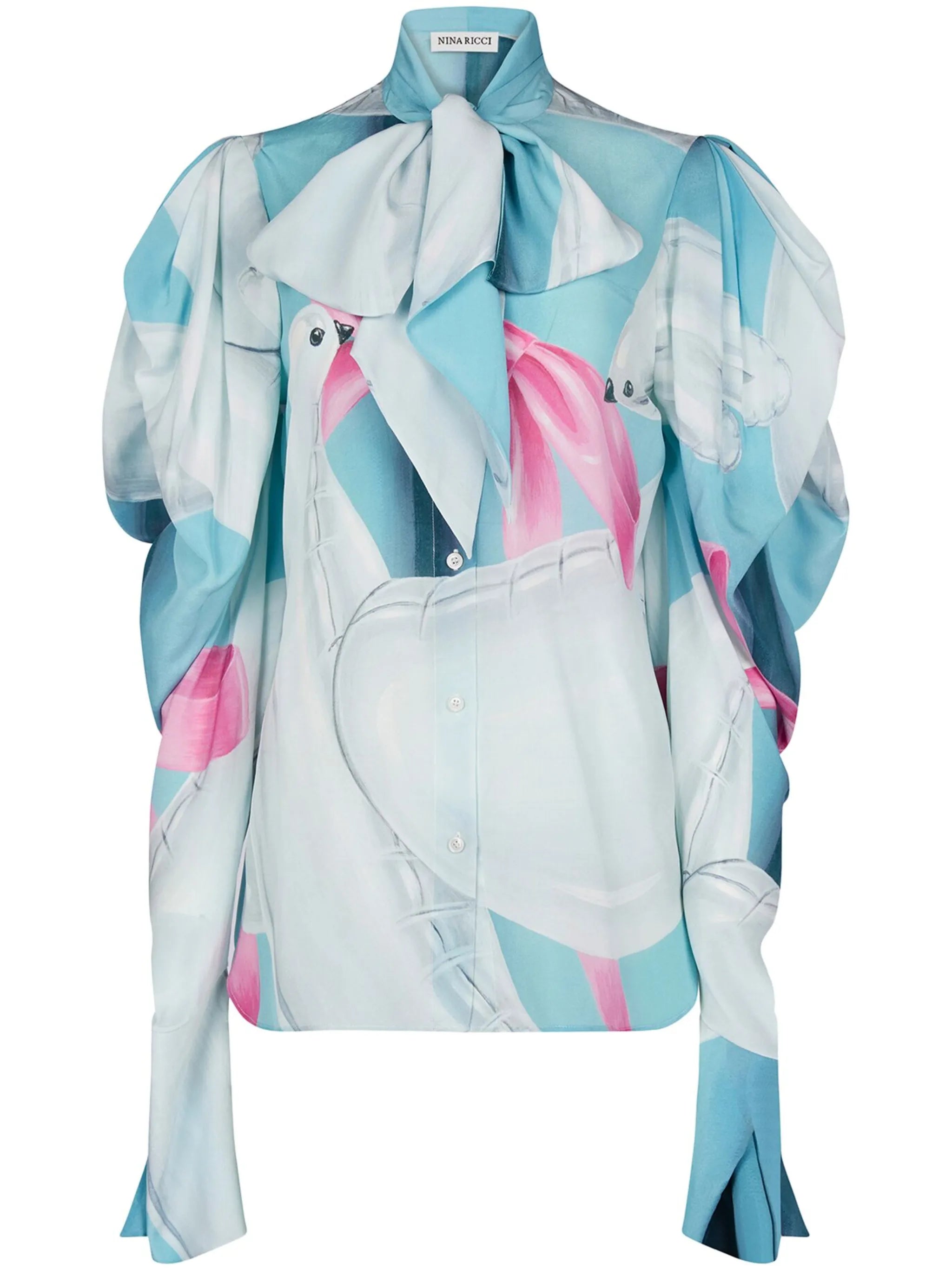 pussy-bow silk blouse