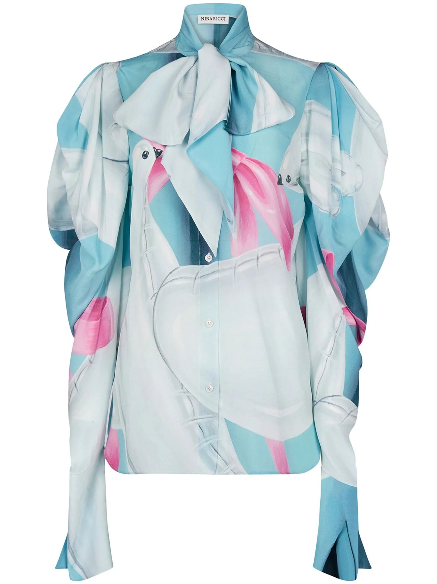 pussy-bow silk blouse