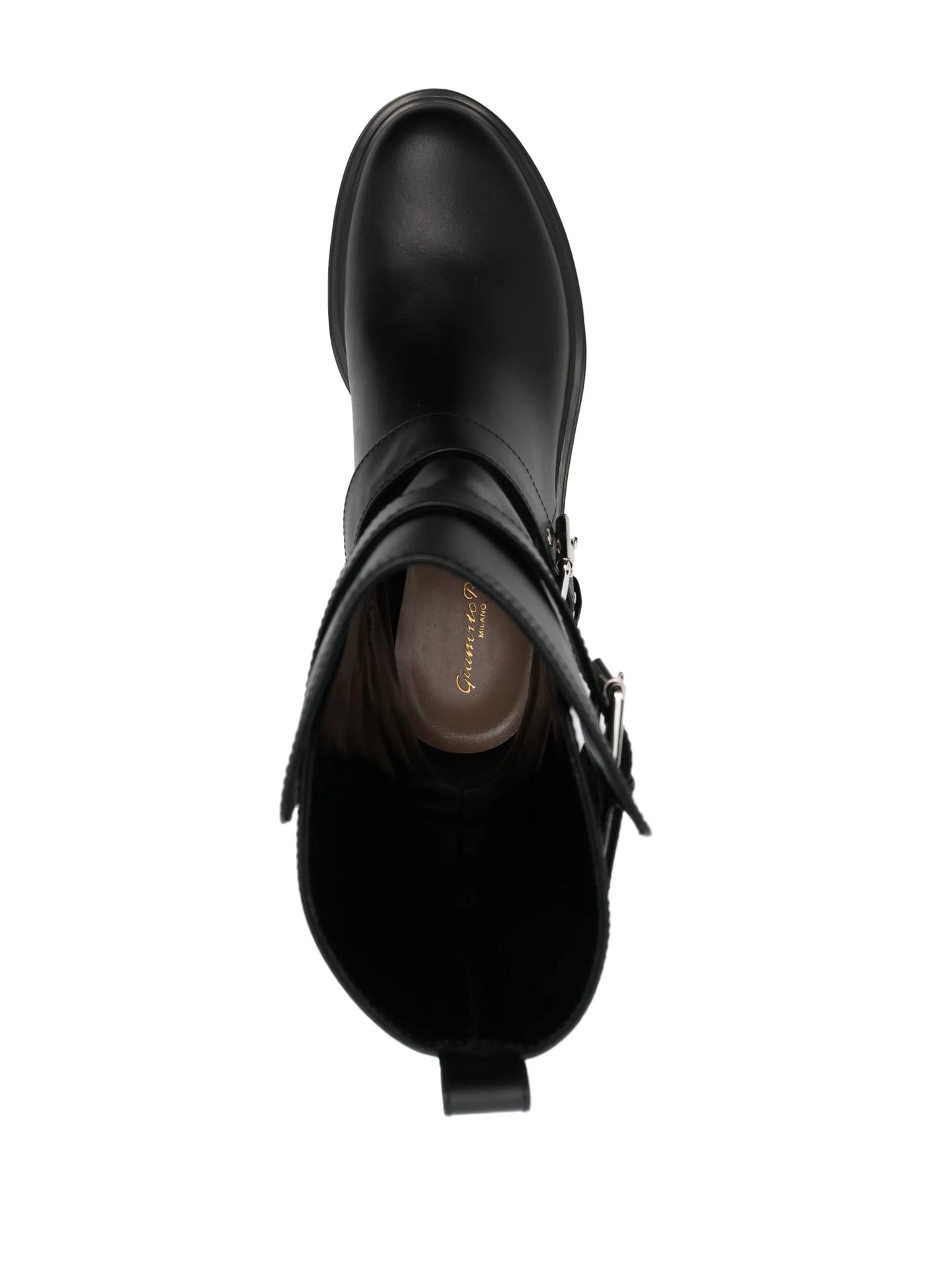 Amphibian buckled biker boots