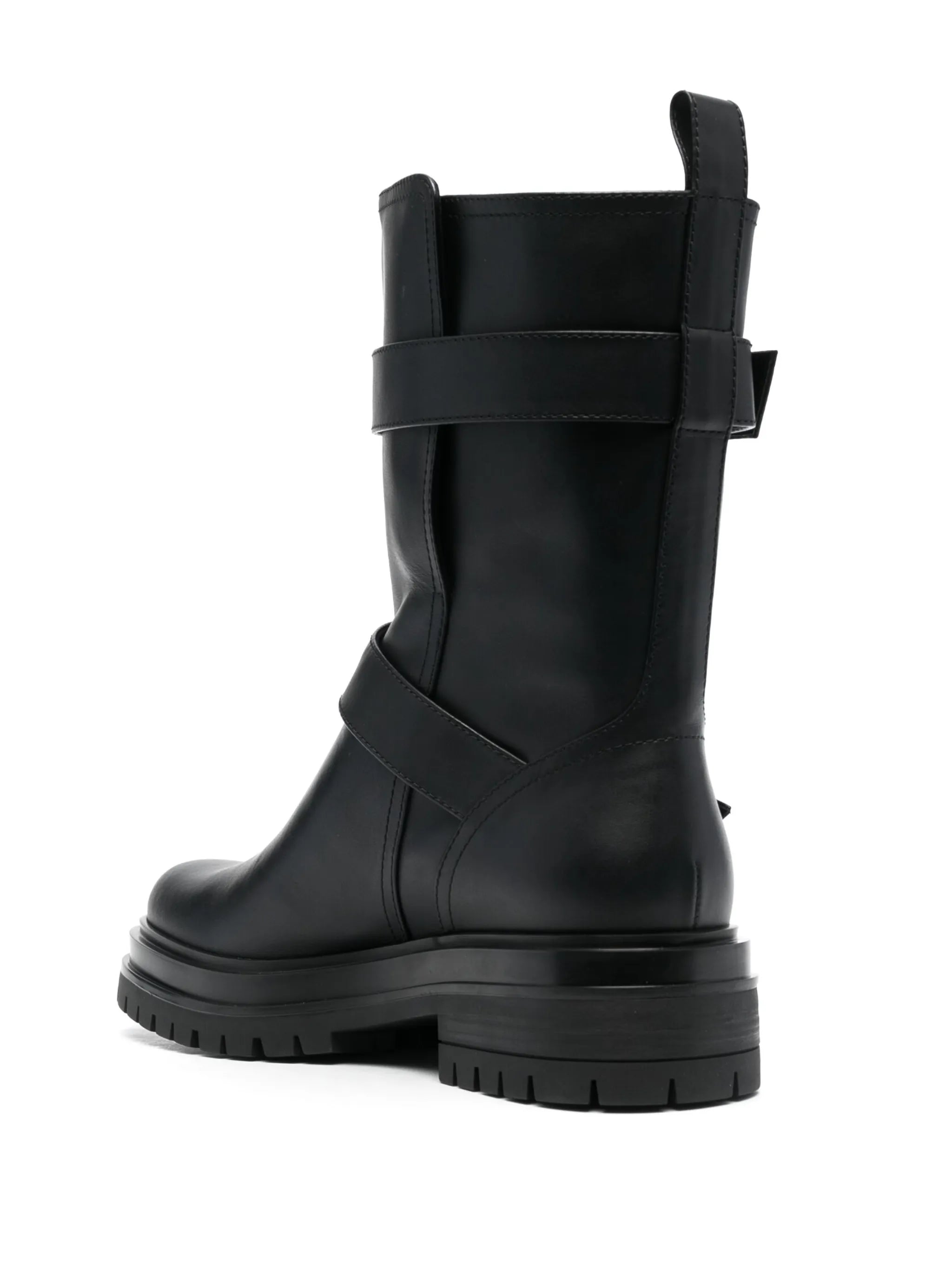 Amphibian buckled biker boots