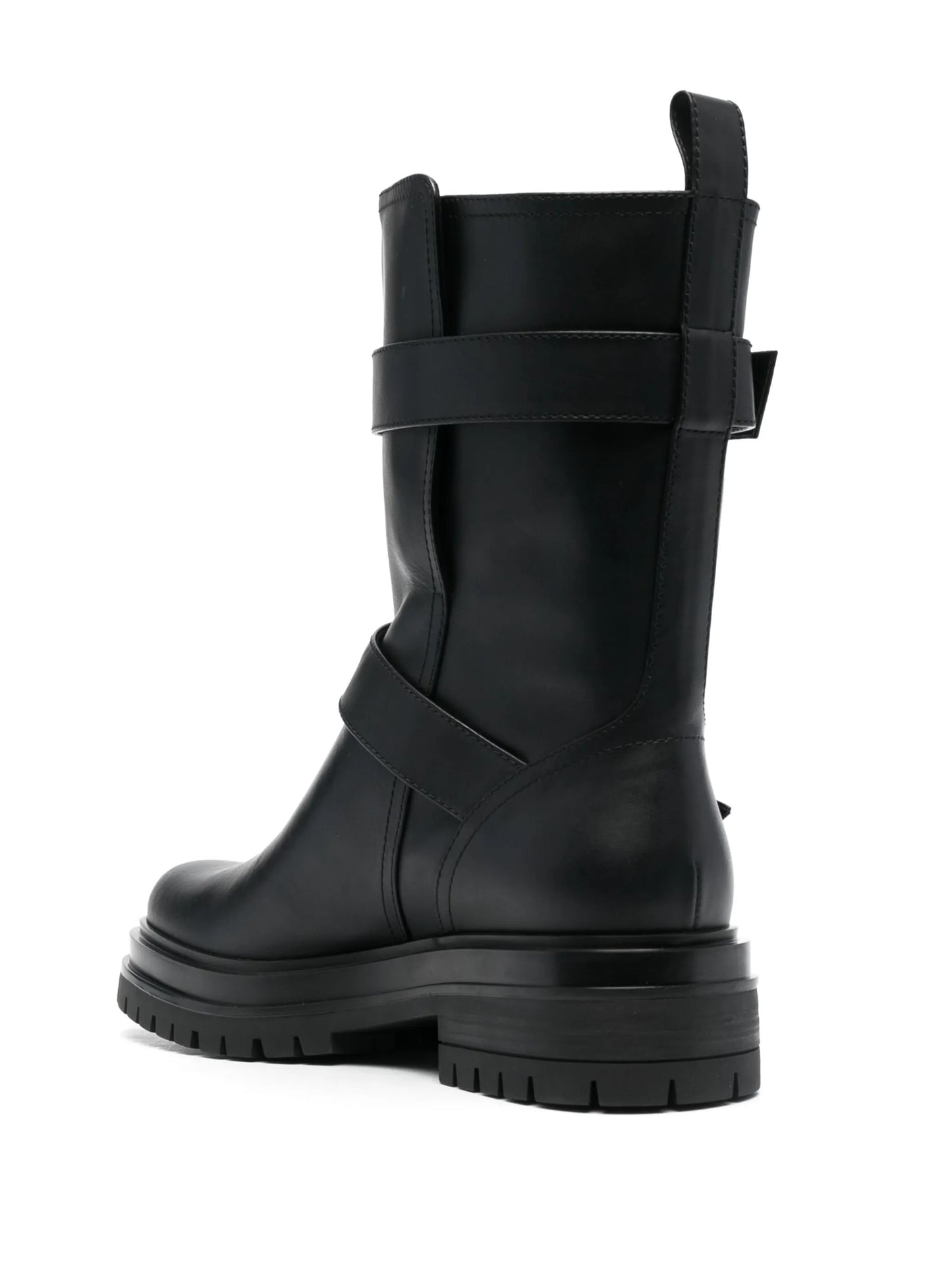 Amphibian buckled biker boots