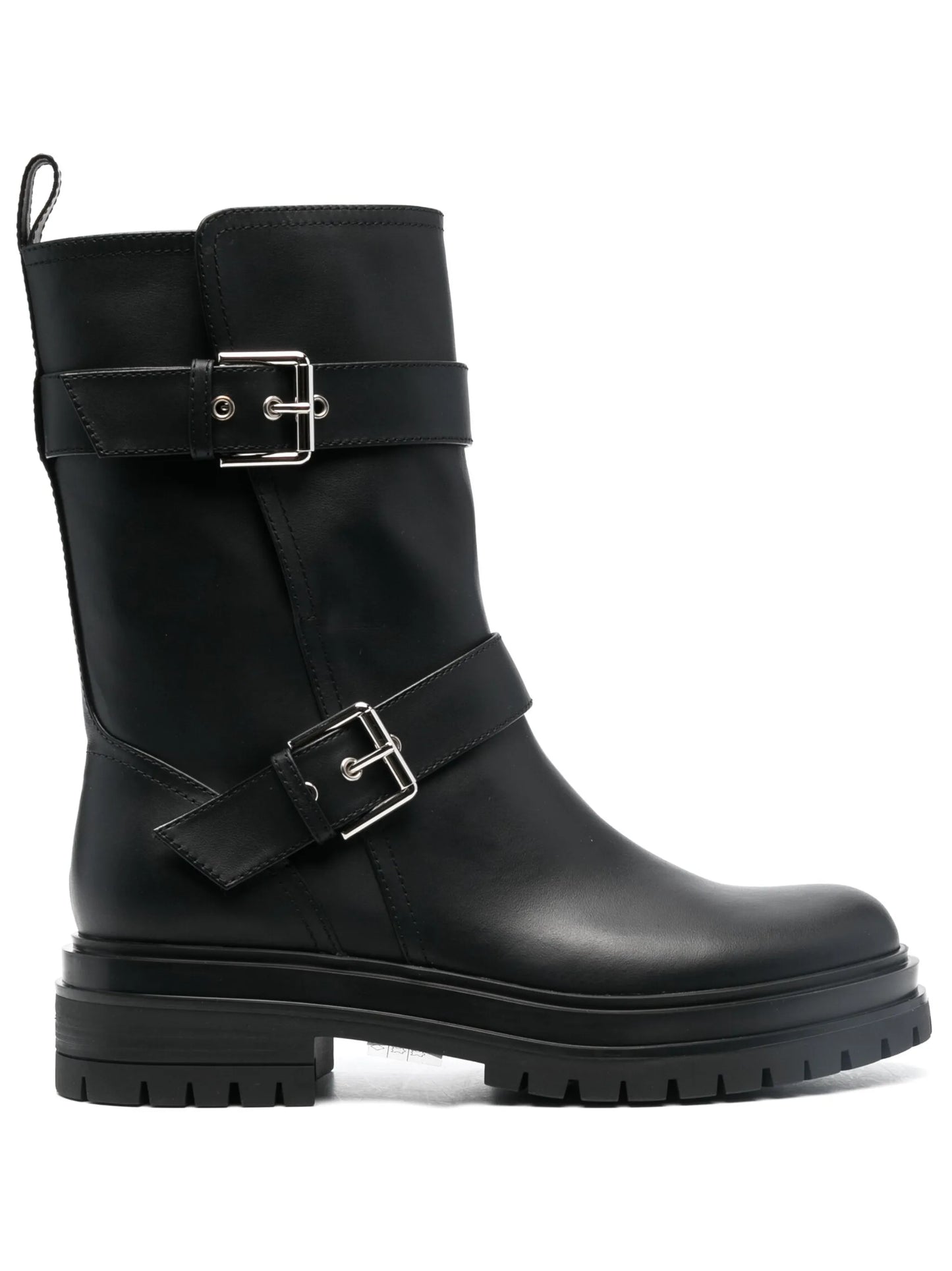 Amphibian buckled biker boots