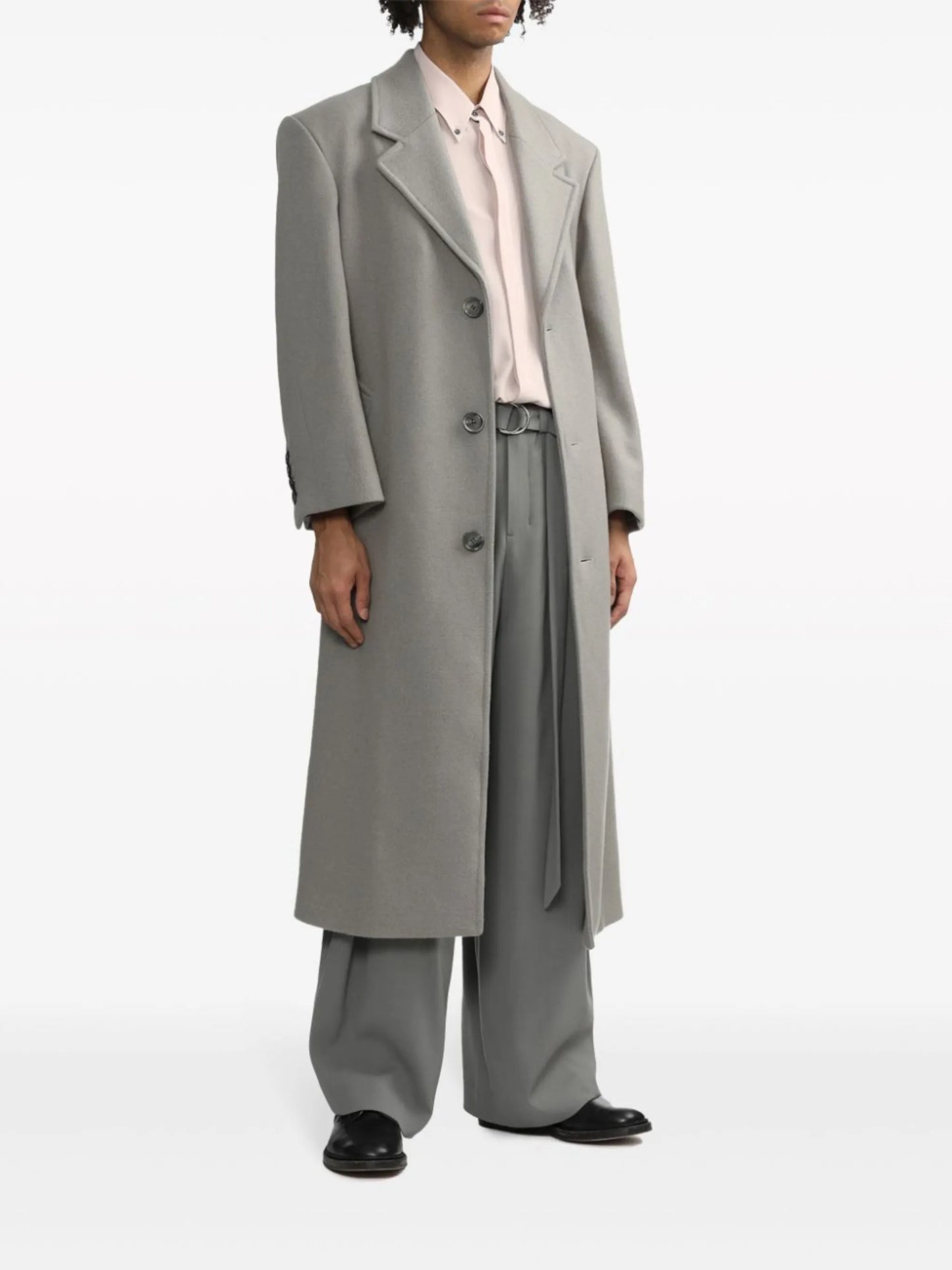 single-breasted virgin wool-blend coat