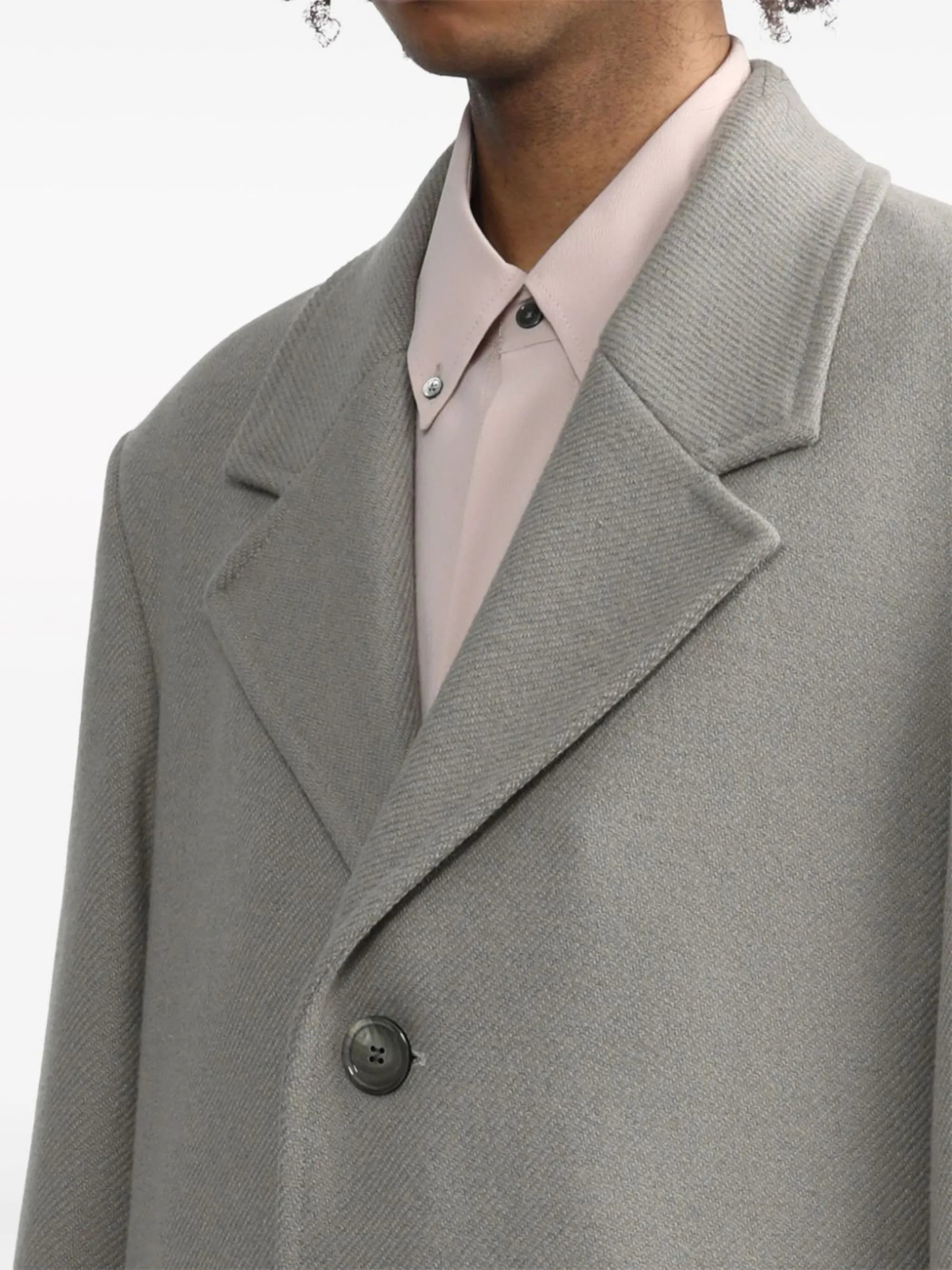 single-breasted virgin wool-blend coat