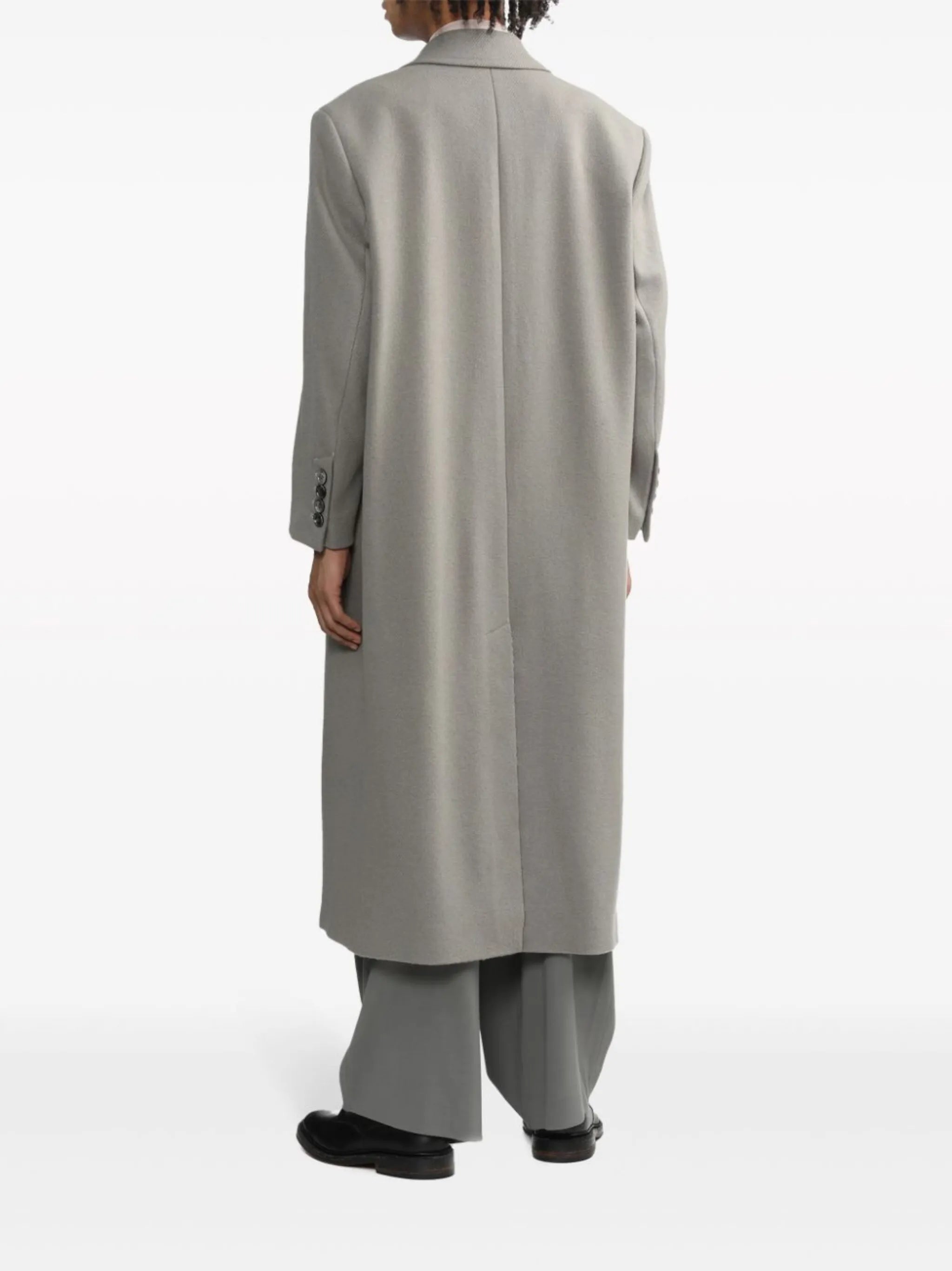 single-breasted virgin wool-blend coat