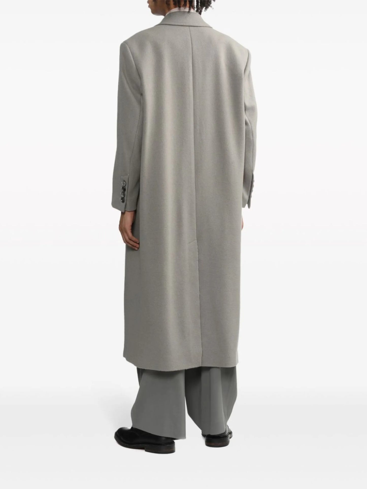 single-breasted virgin wool-blend coat