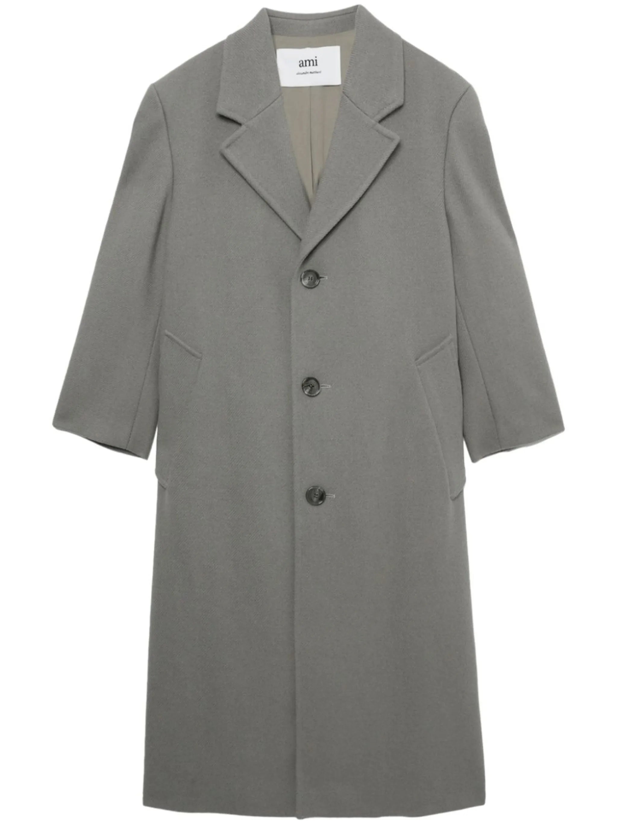 single-breasted virgin wool-blend coat