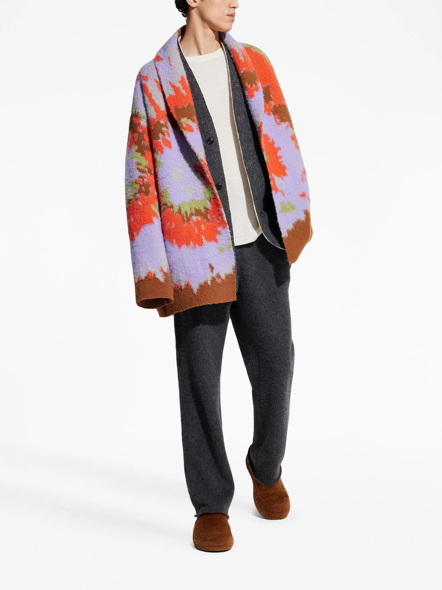 x The Elder Statesman intarsia cashmere-wool robe