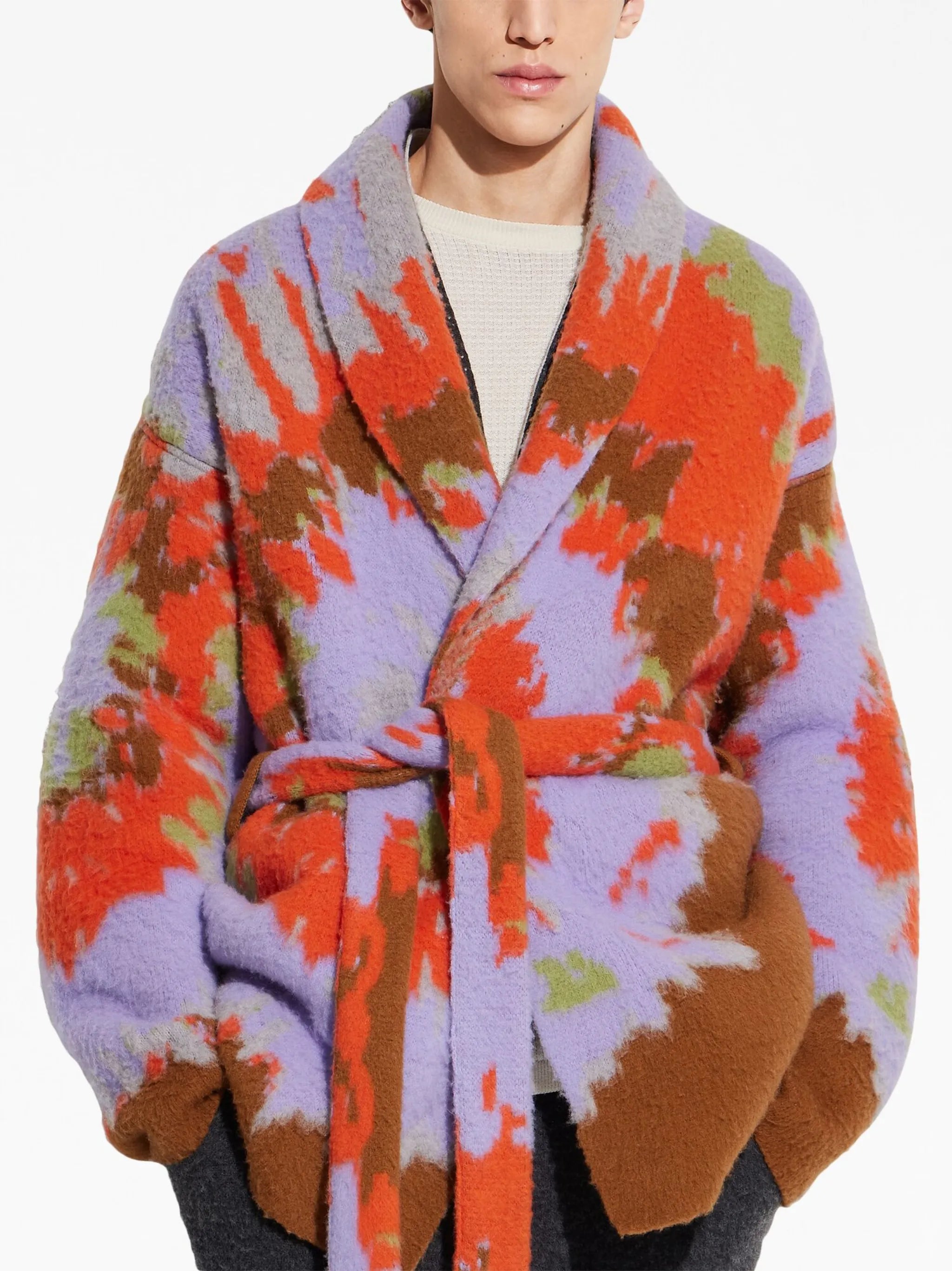 x The Elder Statesman intarsia cashmere-wool robe