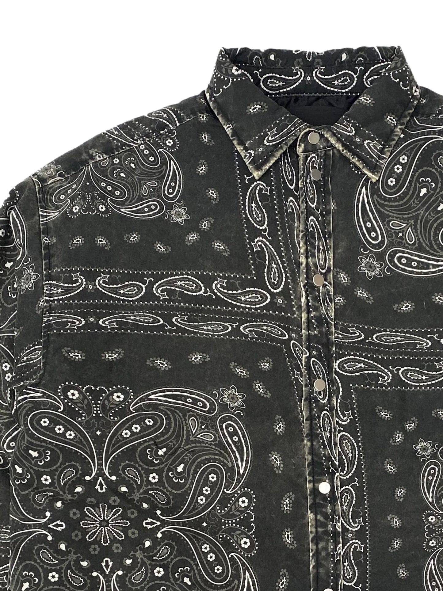 bandana-print faded cotton shirt