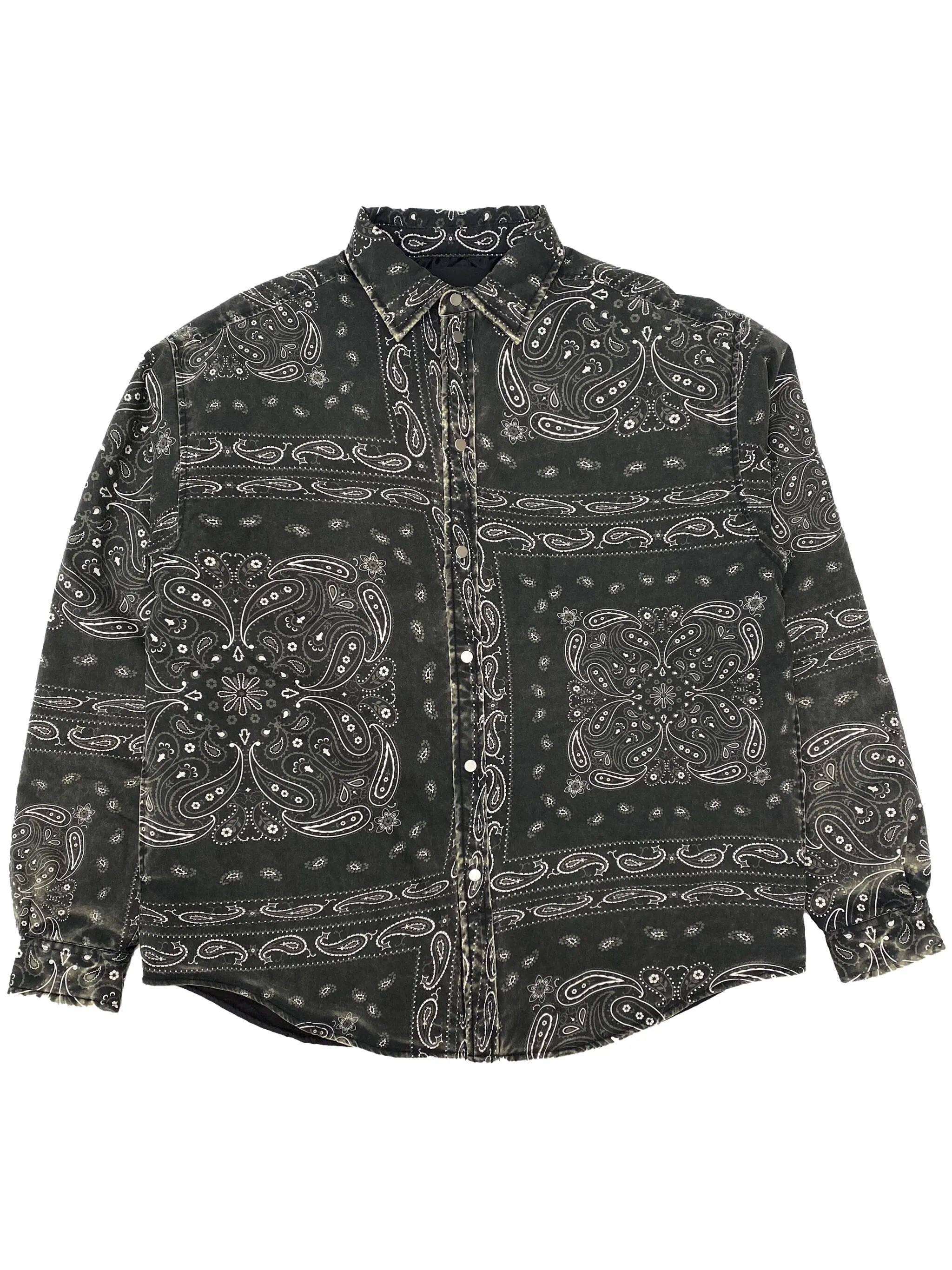 bandana-print faded cotton shirt