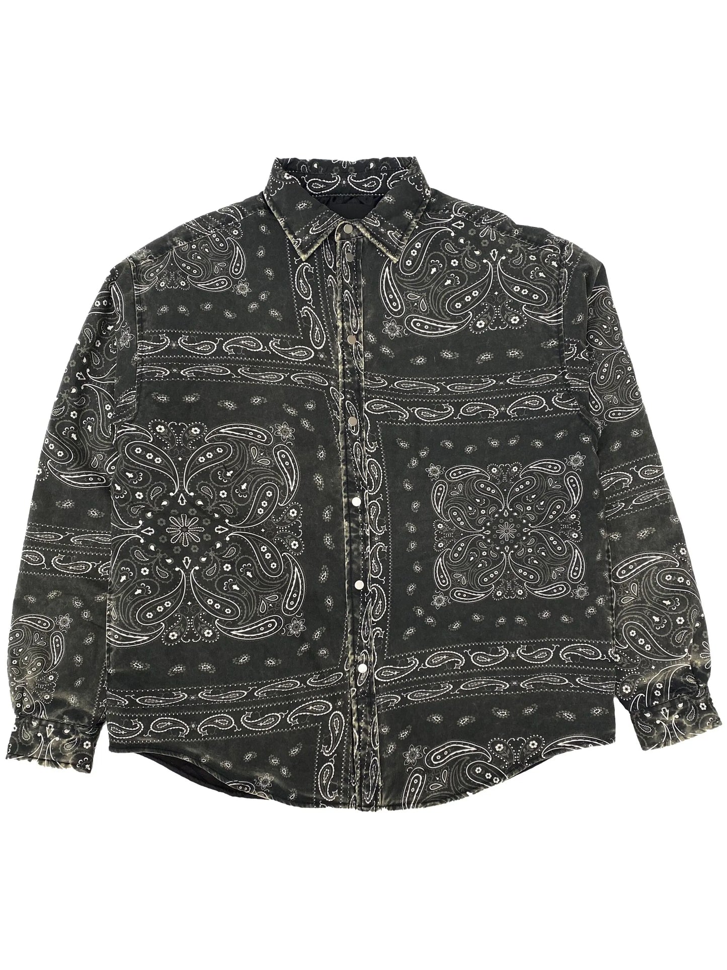 bandana-print faded cotton shirt
