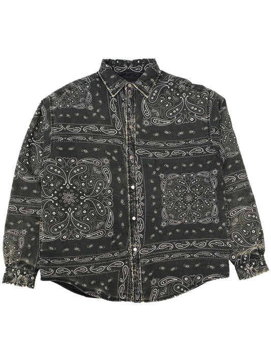 bandana-print faded cotton shirt