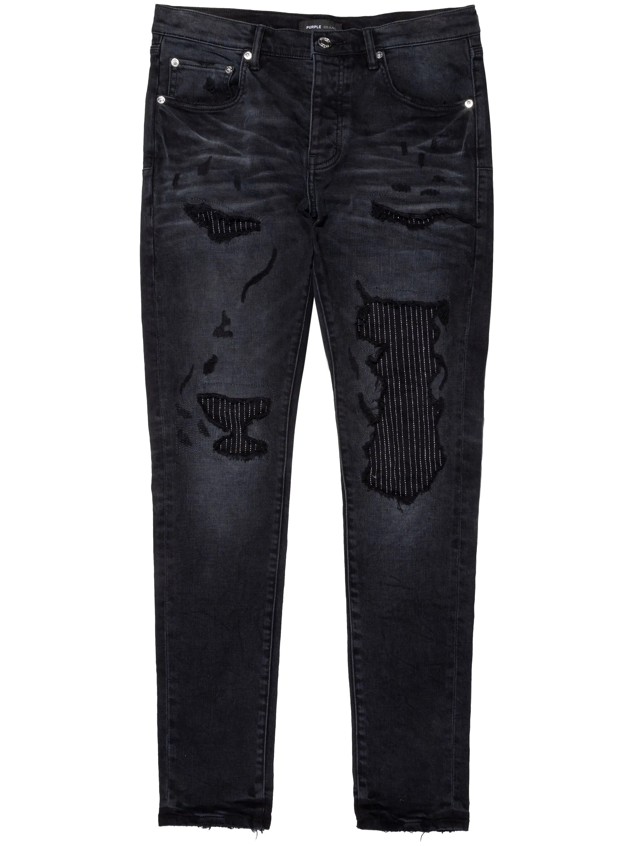 Lurex Repair Overdye Jeans In Black