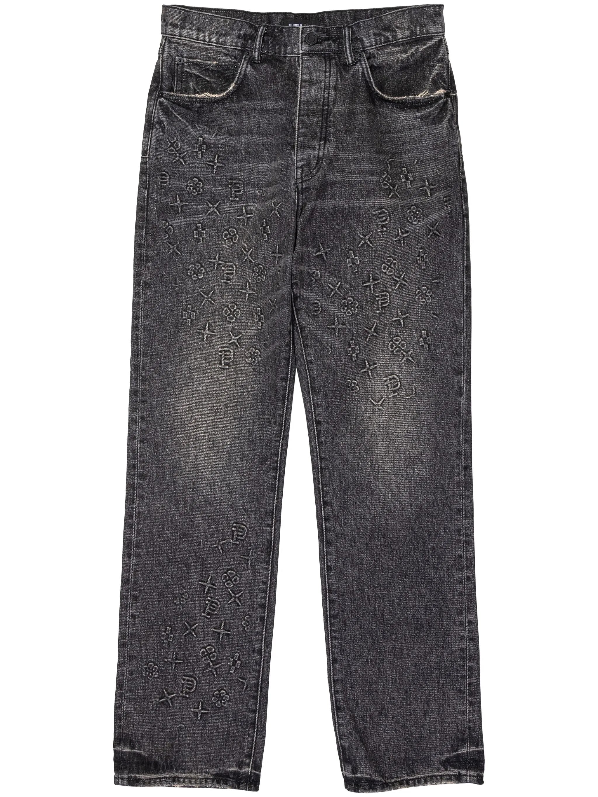 monogram-embossed jeans