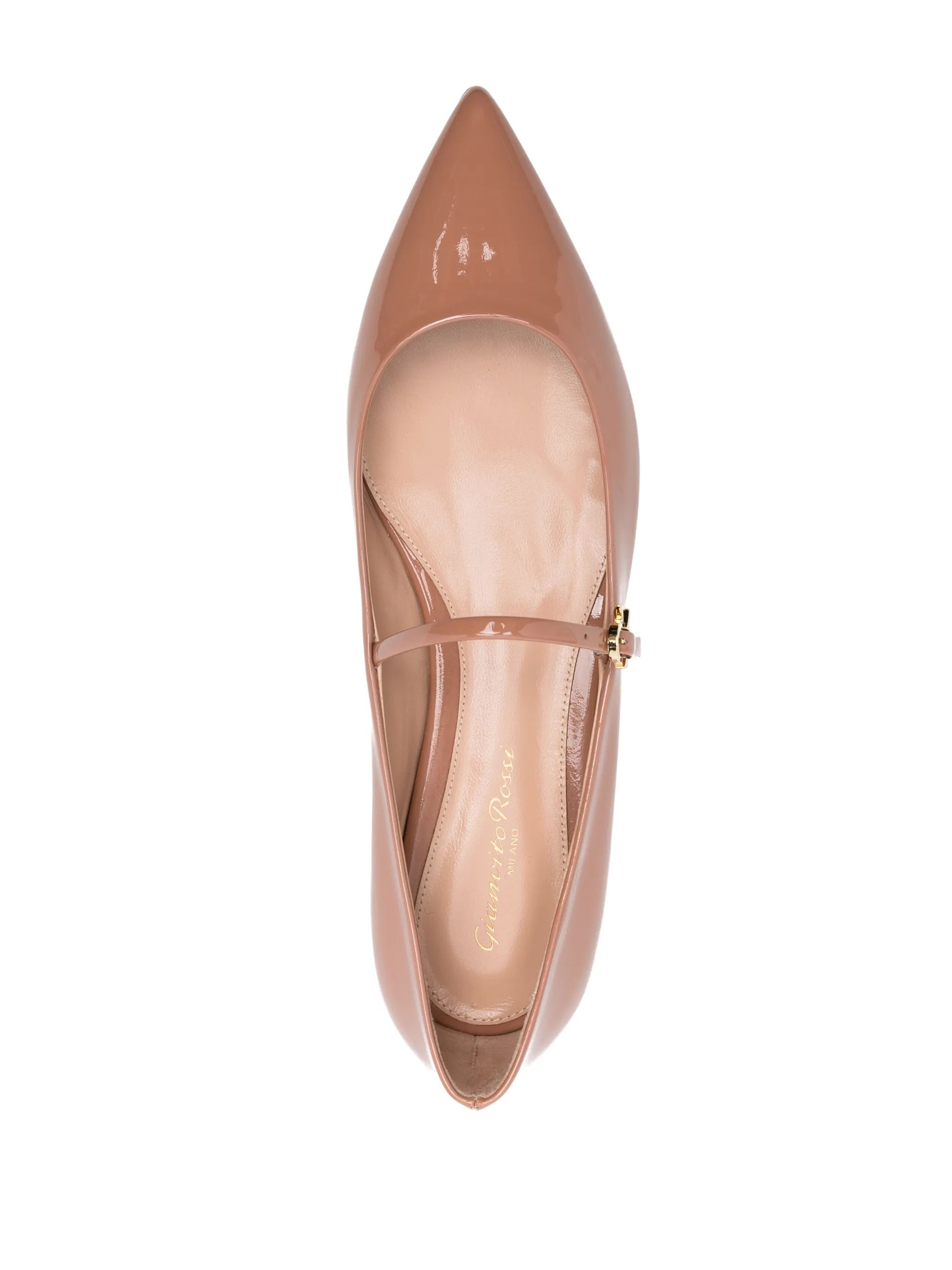 pointed-toe buckle-strap ballerina shoes