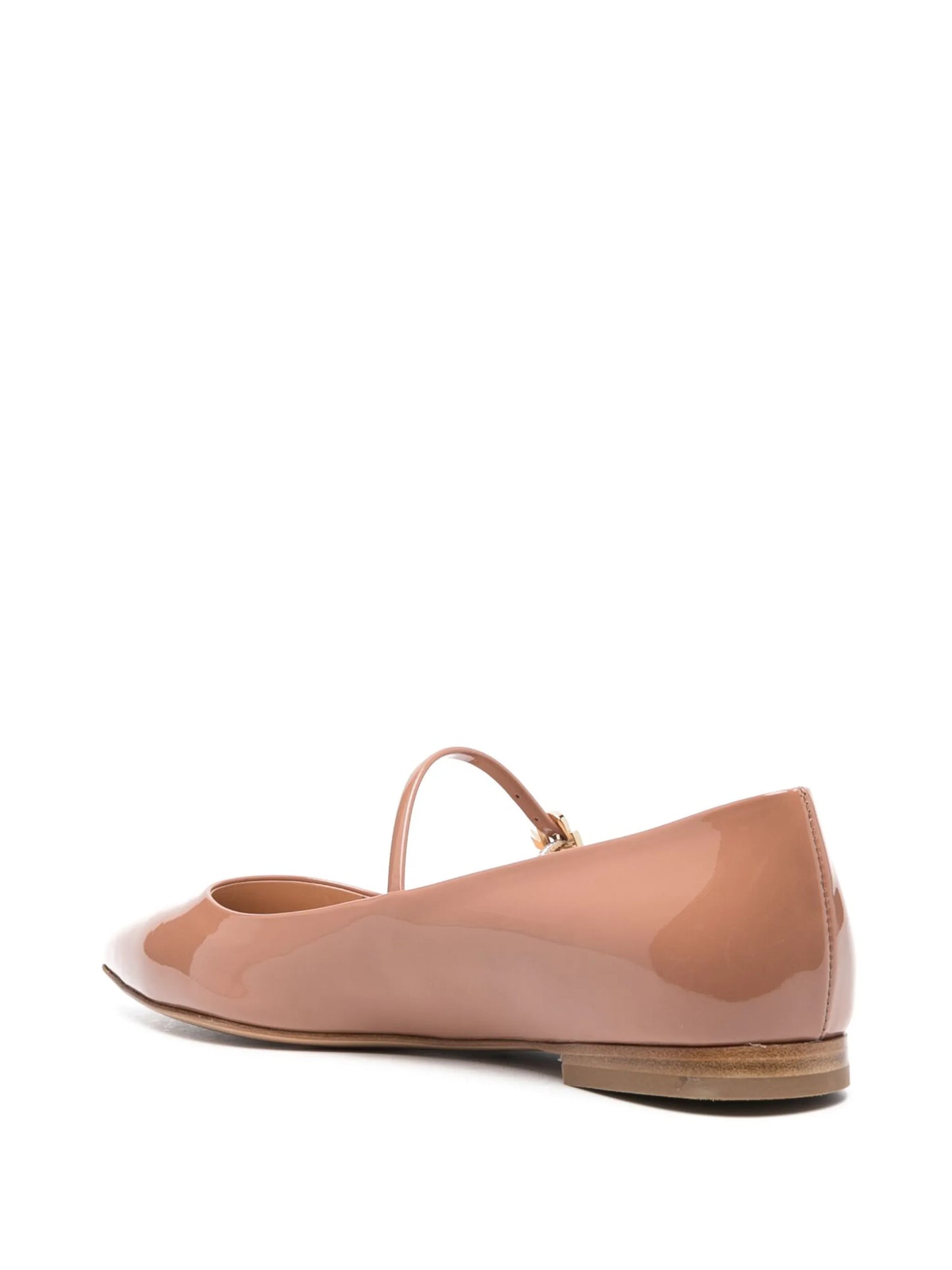 pointed-toe buckle-strap ballerina shoes