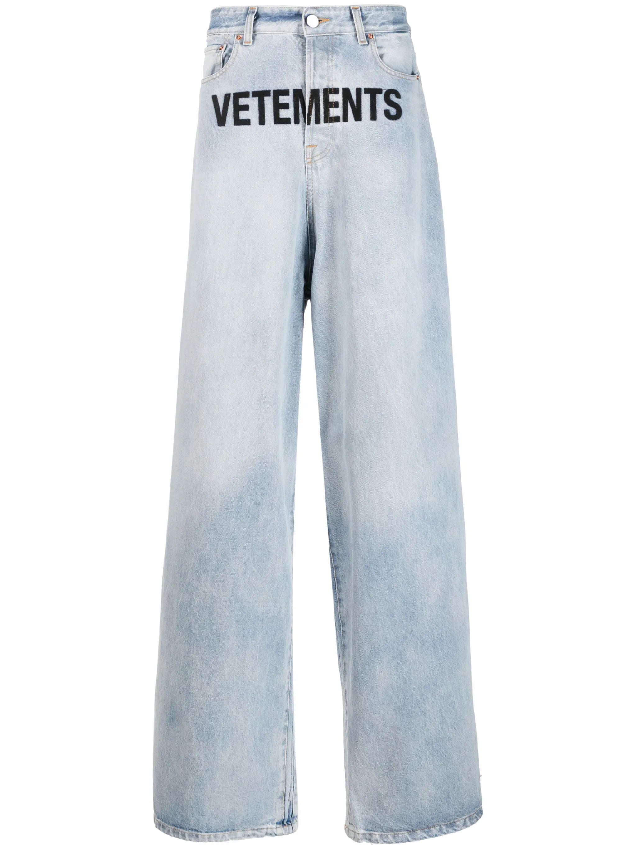 logo-print baggy jeans