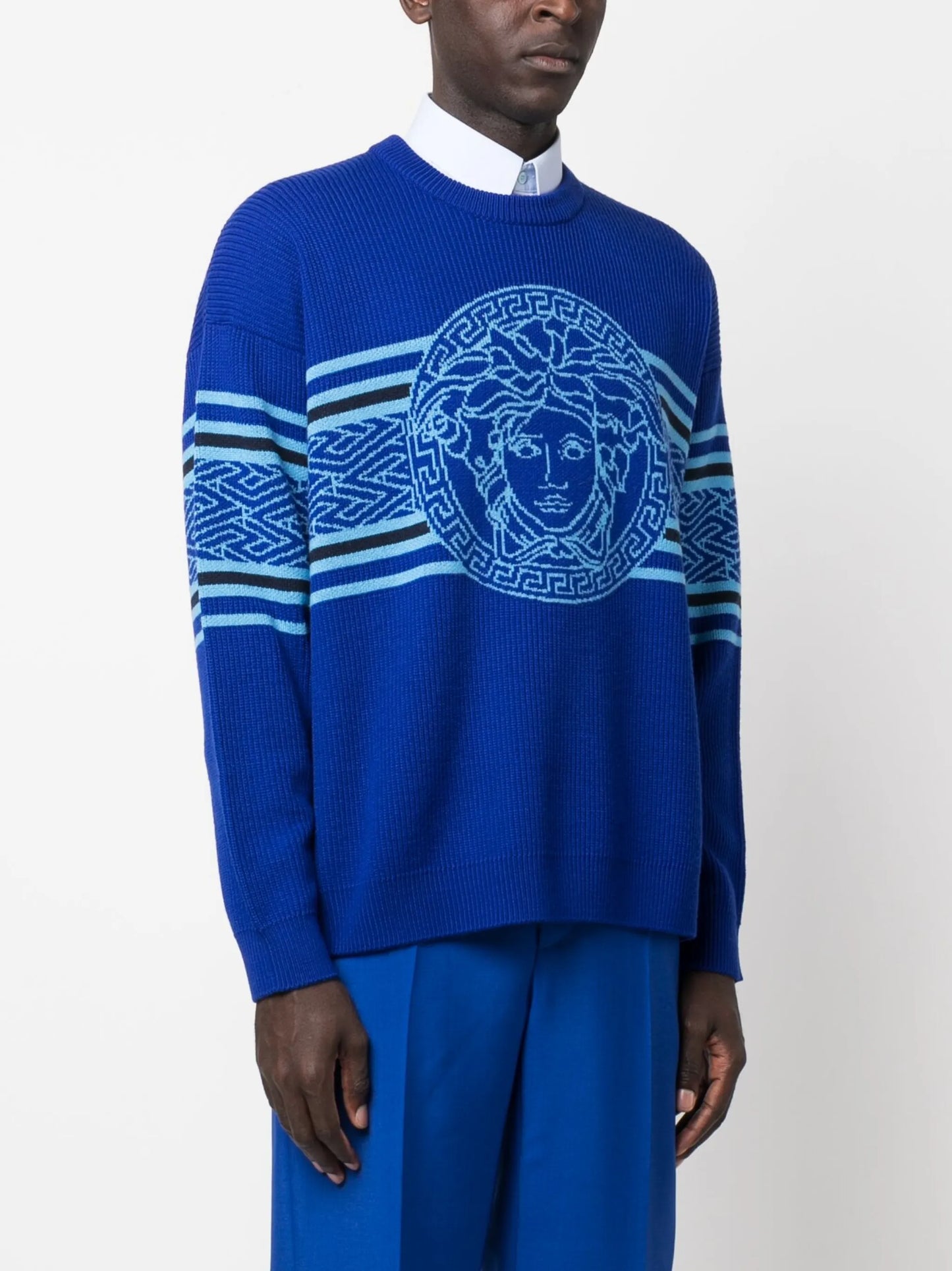Medusa striped jacquard jumper