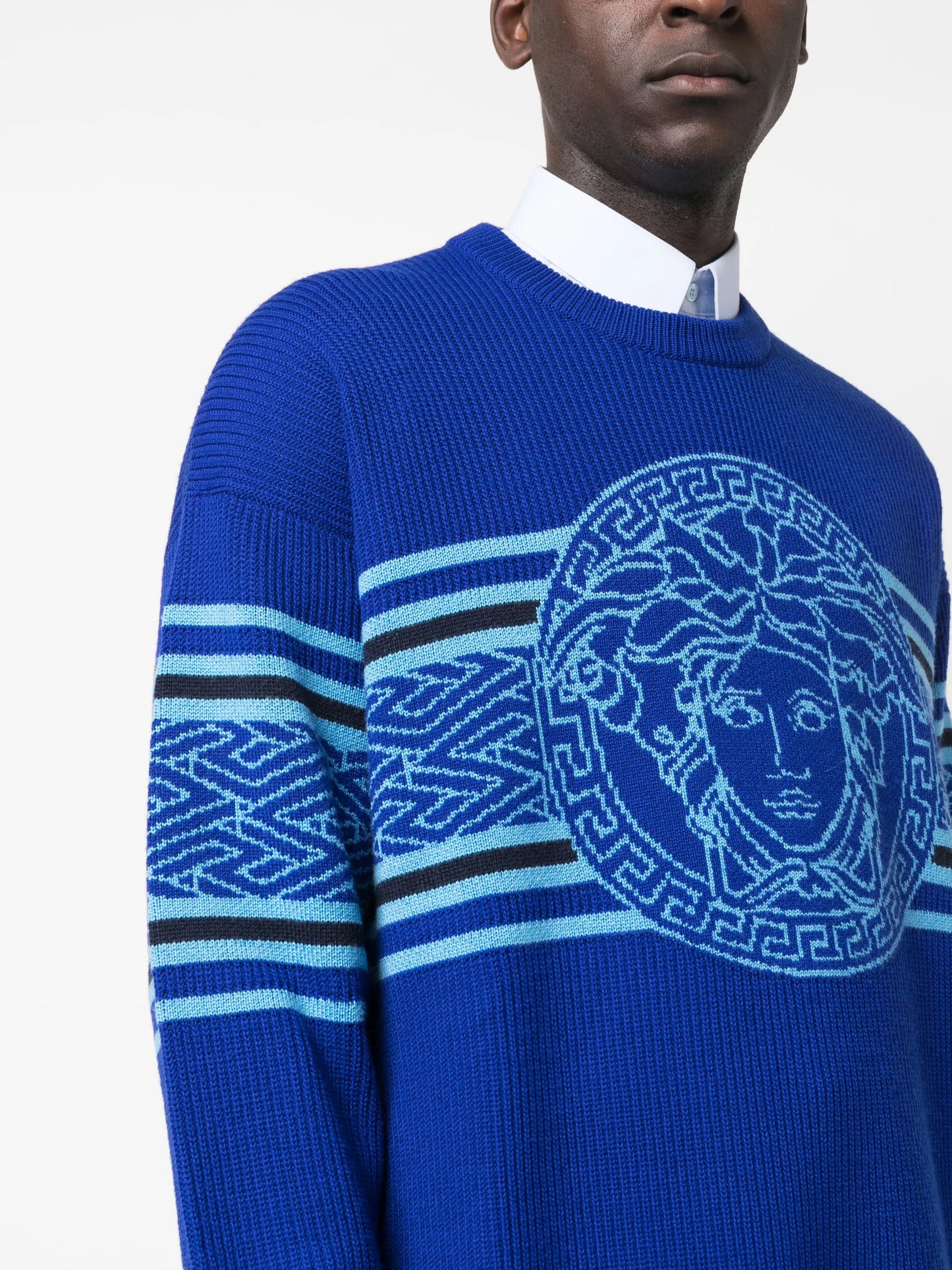 Medusa striped jacquard jumper