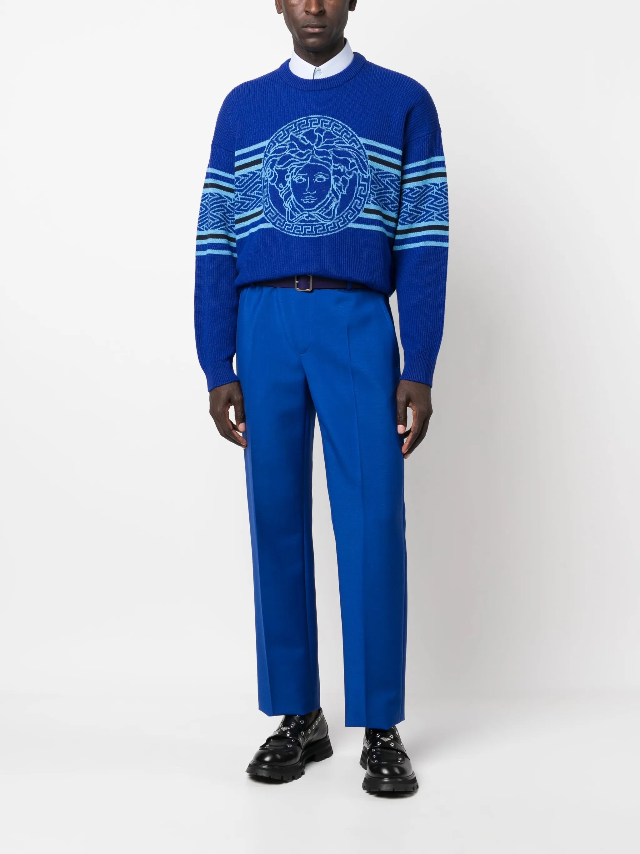 Medusa striped jacquard jumper
