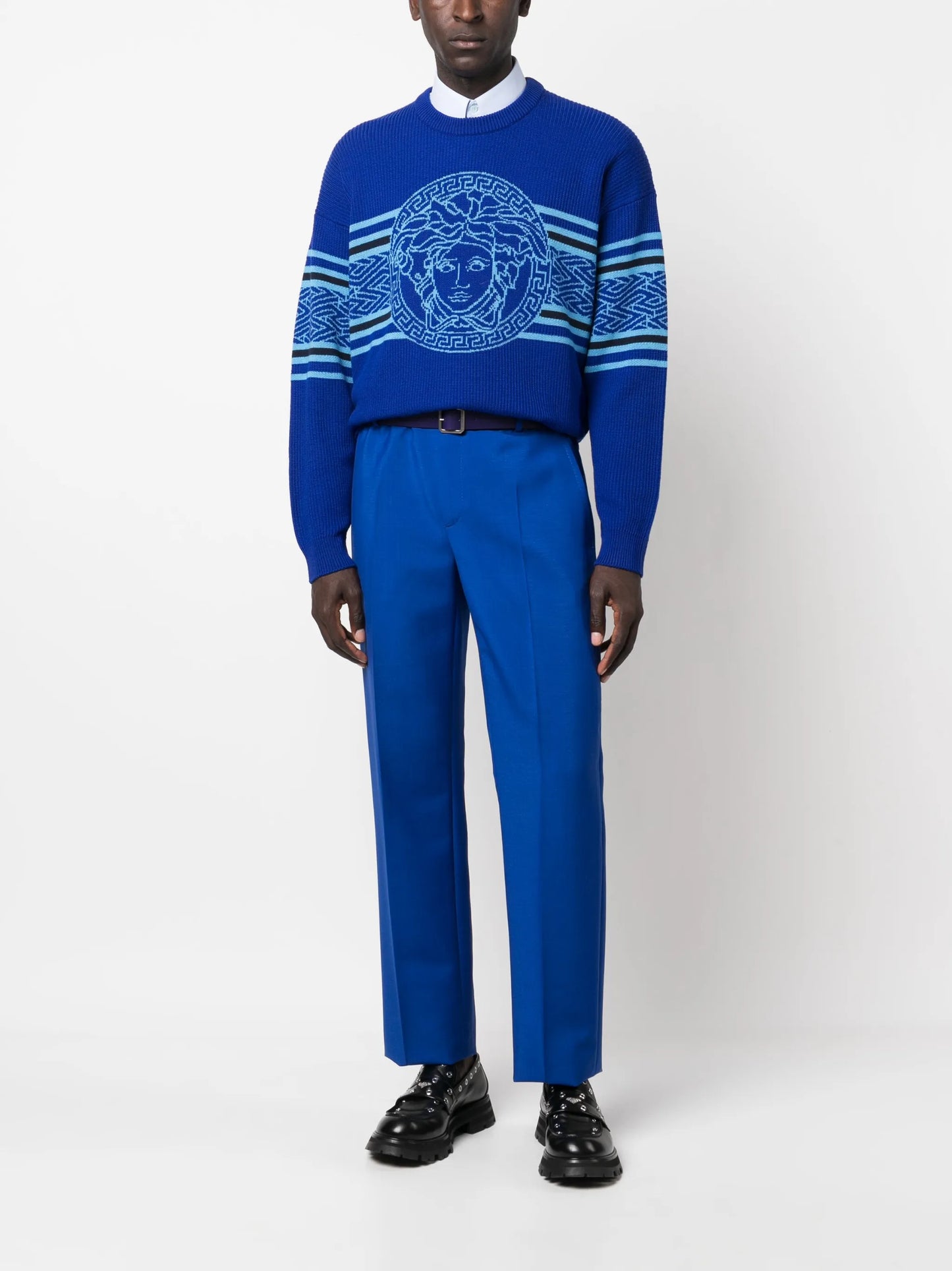Medusa striped jacquard jumper