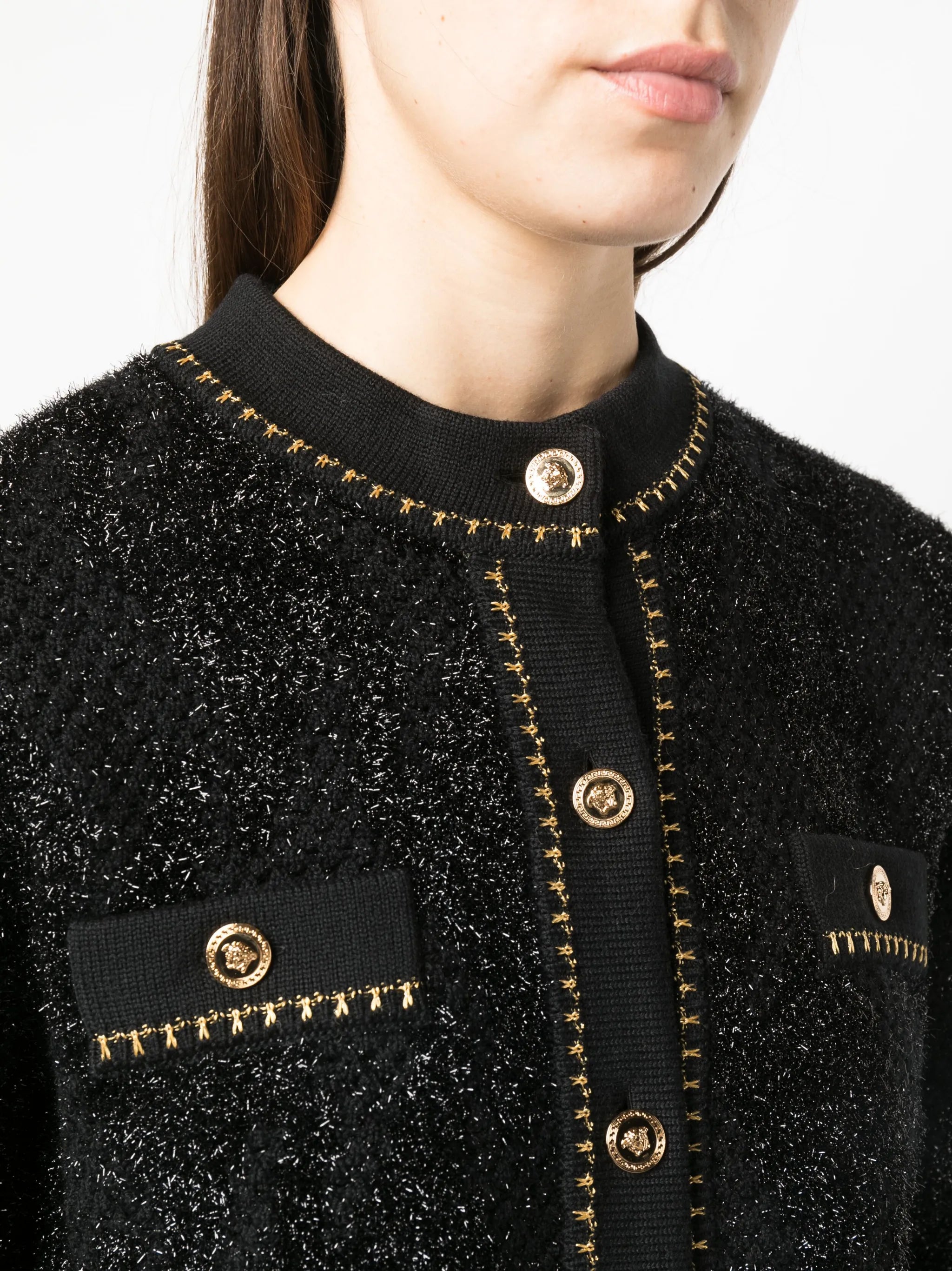 Medusa cropped tweed jacket